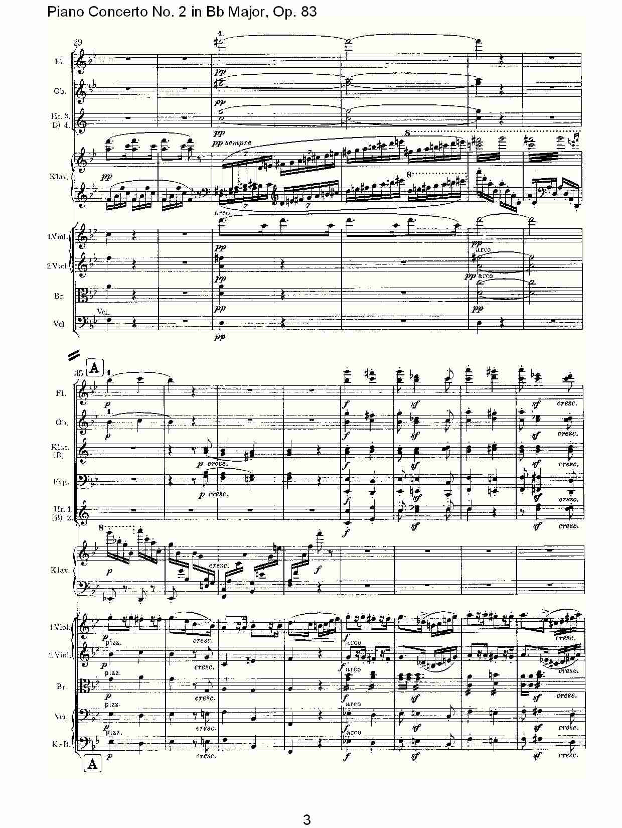 Bb大调钢琴第二协奏曲, Op.83第四乐章（一）总谱（图3）