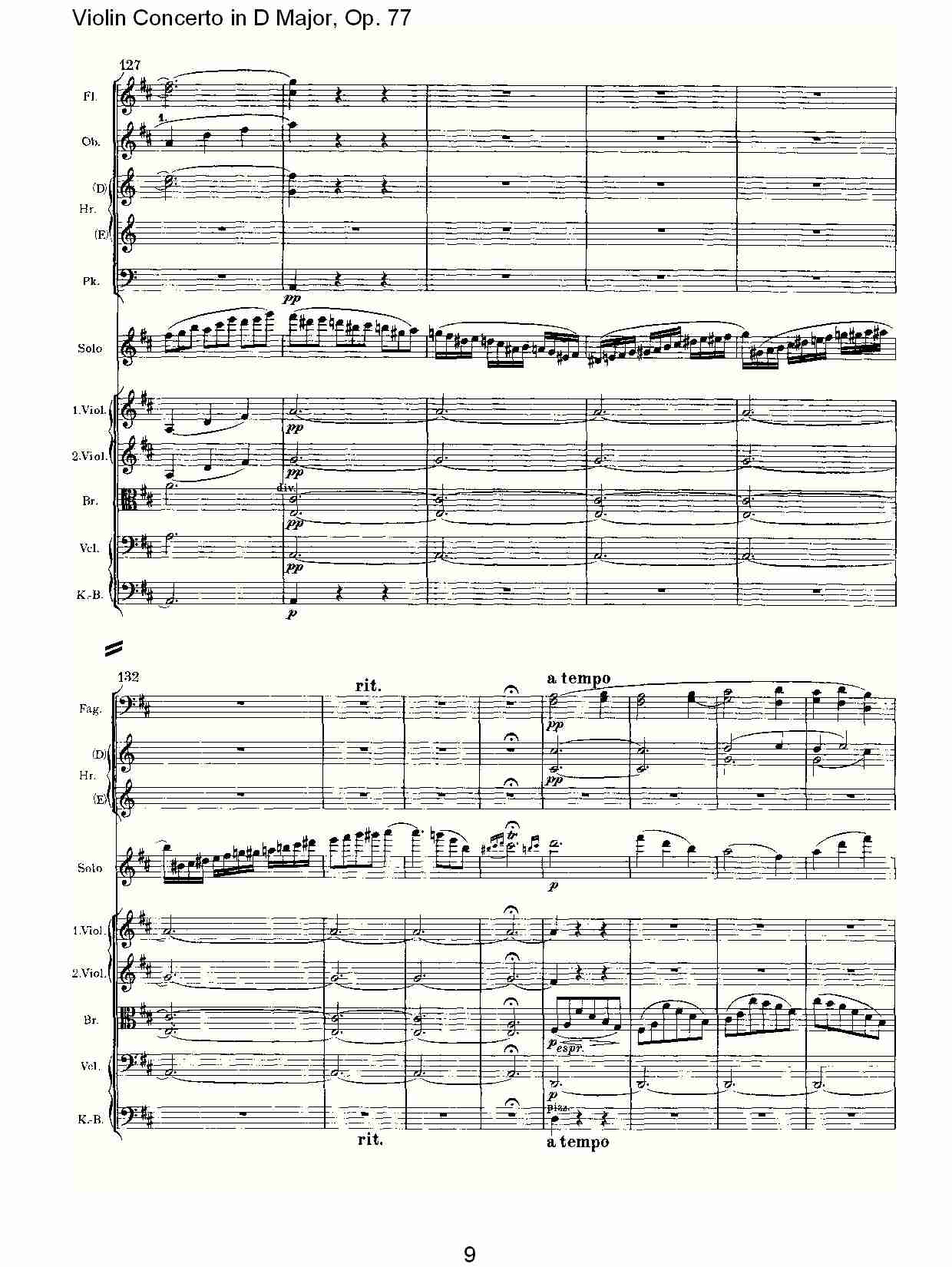 D大调小提琴协奏曲, Op.77第一乐章（二）总谱（图4）