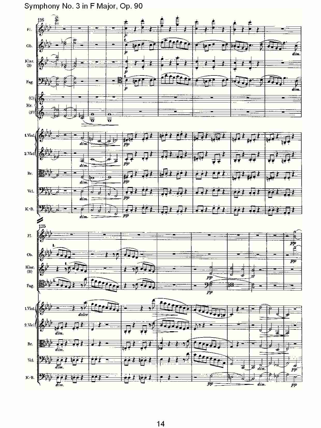F大调第三交响曲, Op.90第四乐章（三）总谱（图4）