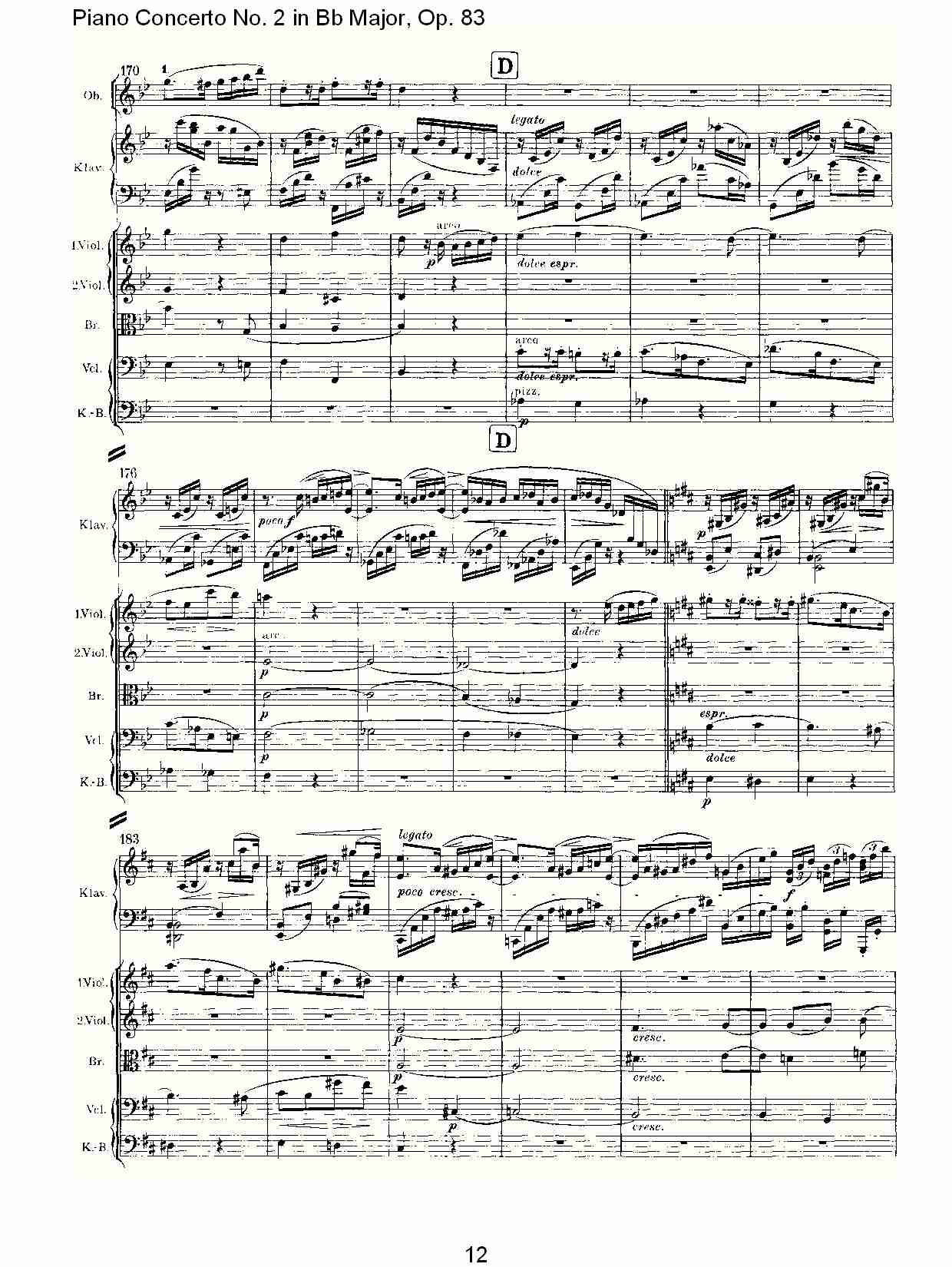 Bb大调钢琴第二协奏曲, Op.83第四乐章（三）总谱（图2）
