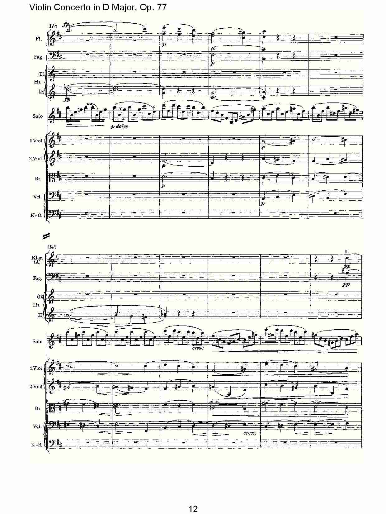 D大调小提琴协奏曲, Op.77第一乐章（三）总谱（图2）
