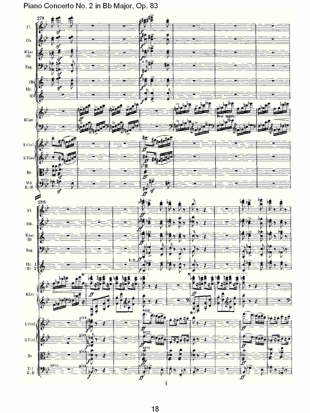 Bb大调钢琴第二协奏曲, Op.83第四乐章（四）总谱（图3）
