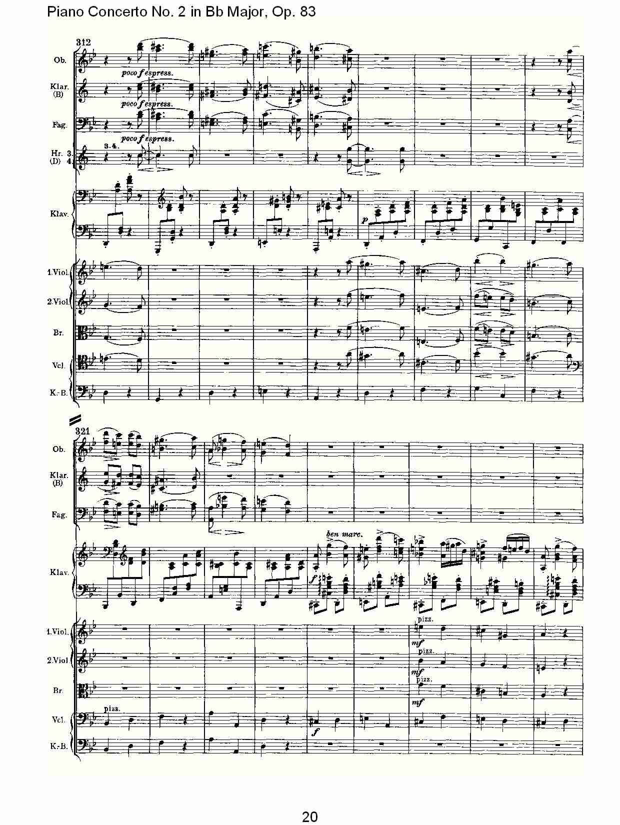 Bb大调钢琴第二协奏曲, Op.83第四乐章（四）总谱（图5）