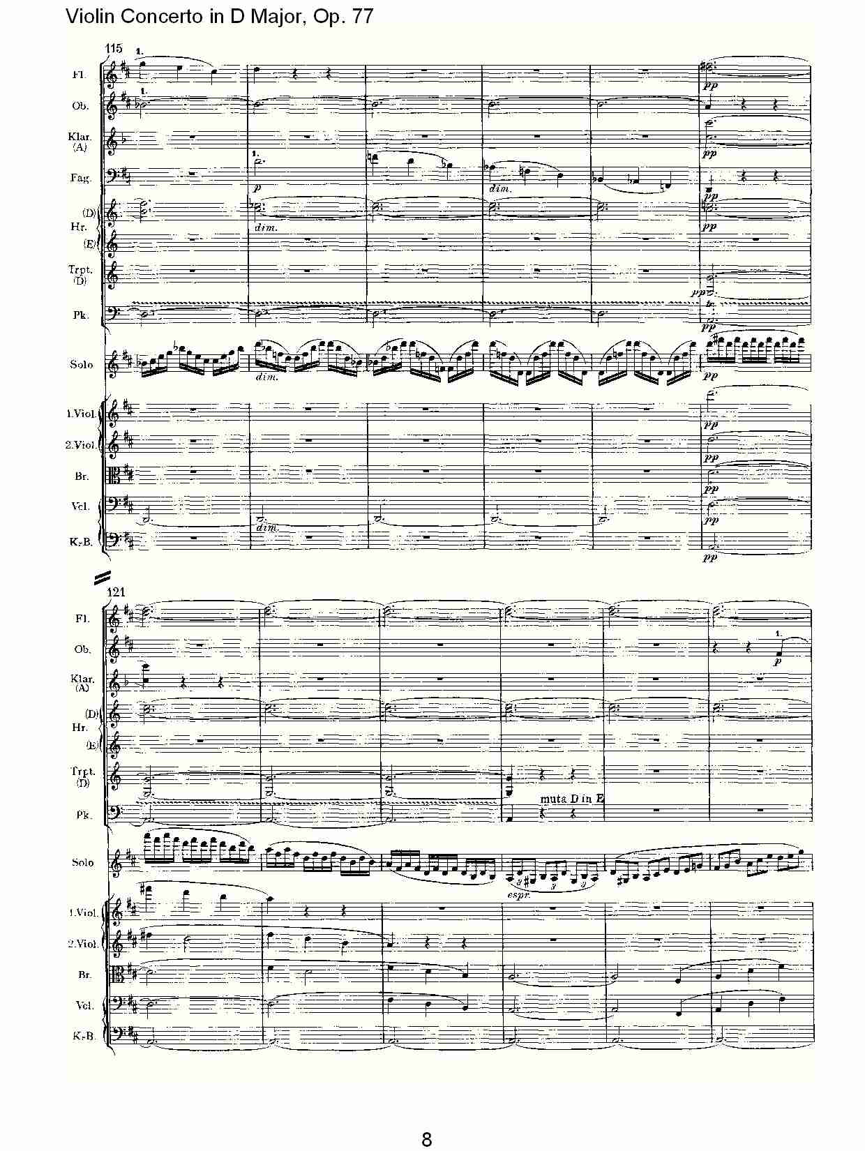 D大调小提琴协奏曲, Op.77第一乐章（二）总谱（图3）