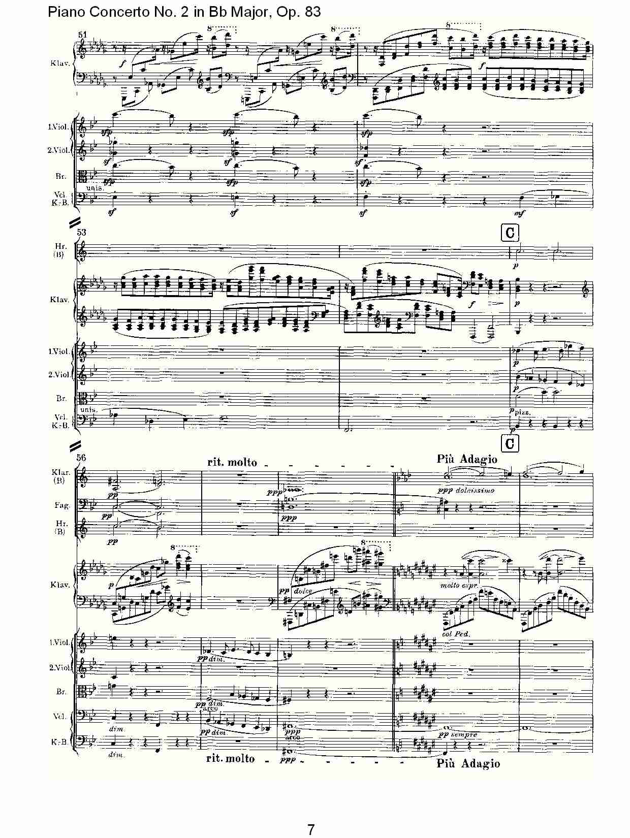 Bb大调钢琴第二协奏曲, Op.83第三乐章（二）总谱（图3）