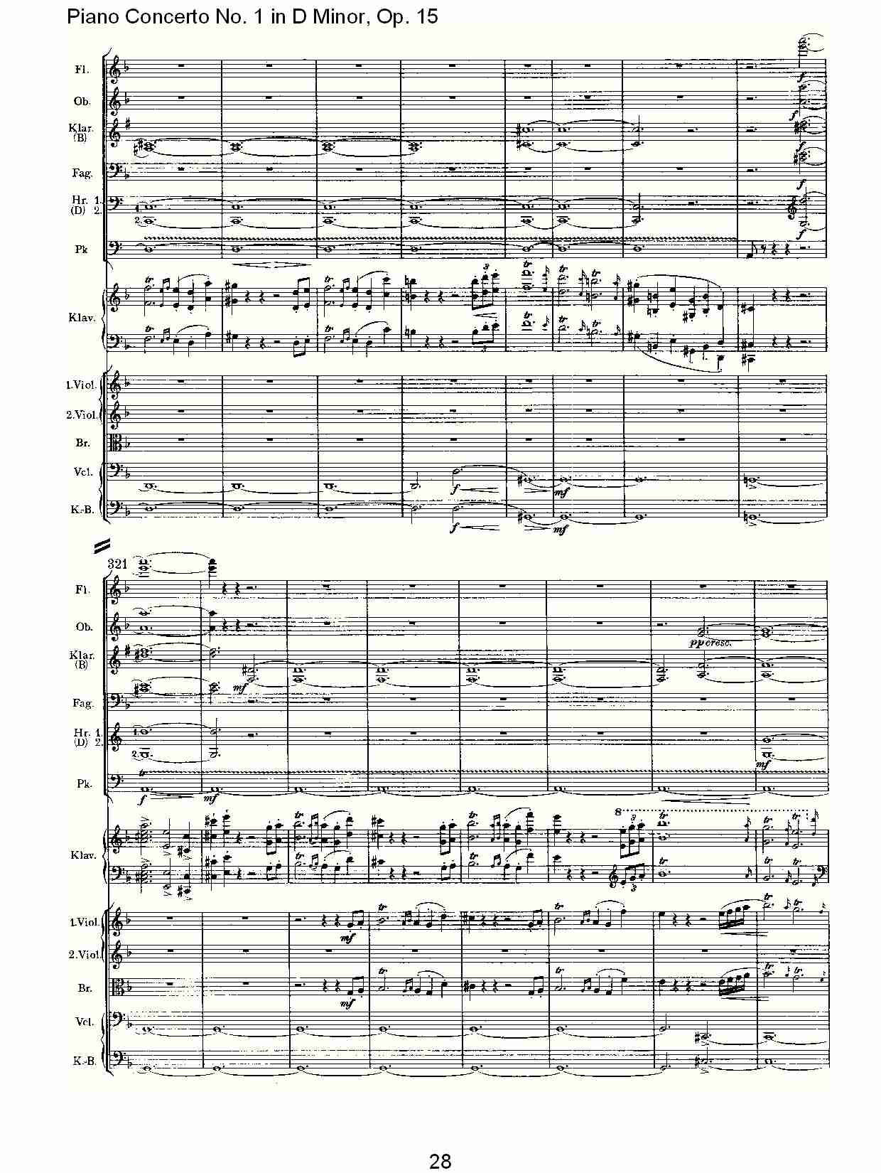 D小调钢琴第一协奏曲, Op.15第一乐章（六）总谱（图3）