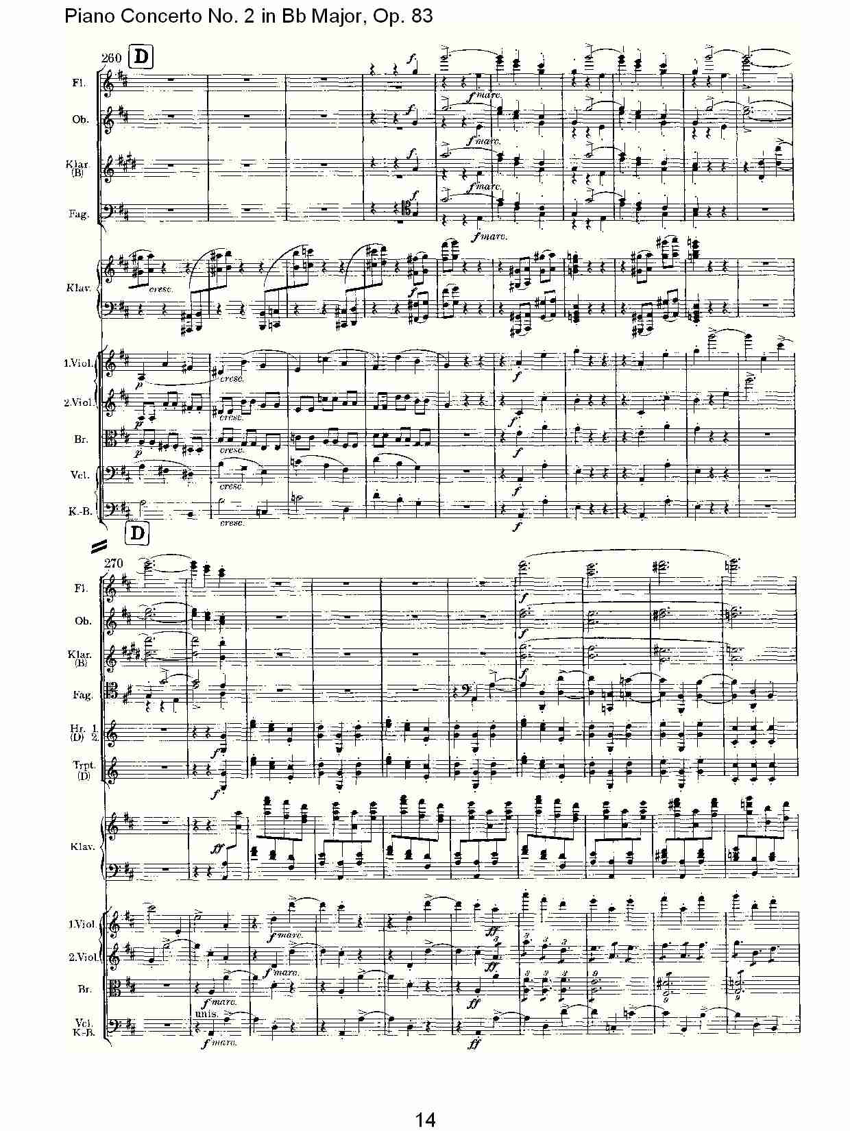Bb大调钢琴第二协奏曲, Op.83第二乐章（三）总谱（图4）