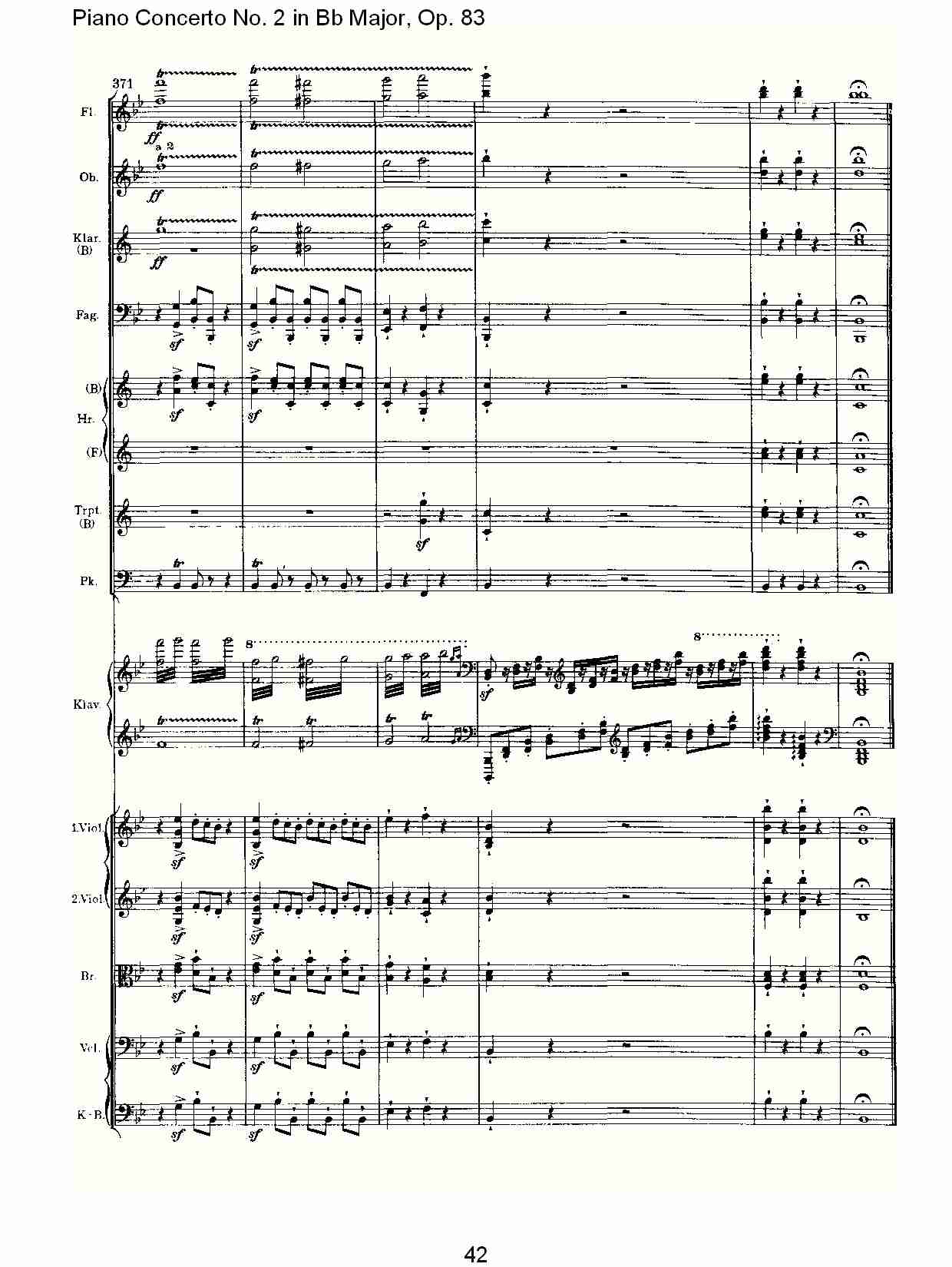 Bb大调钢琴第二协奏曲, Op.83第一乐章（九）总谱（图2）
