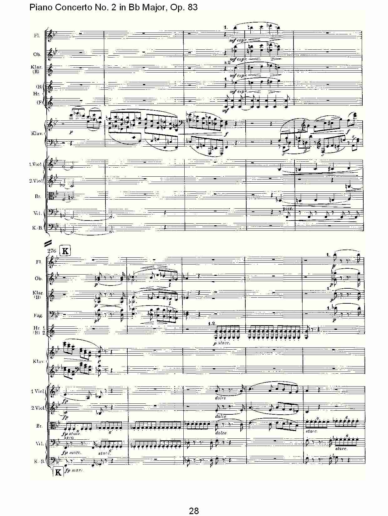 Bb大调钢琴第二协奏曲, Op.83第一乐章（六）总谱（图3）