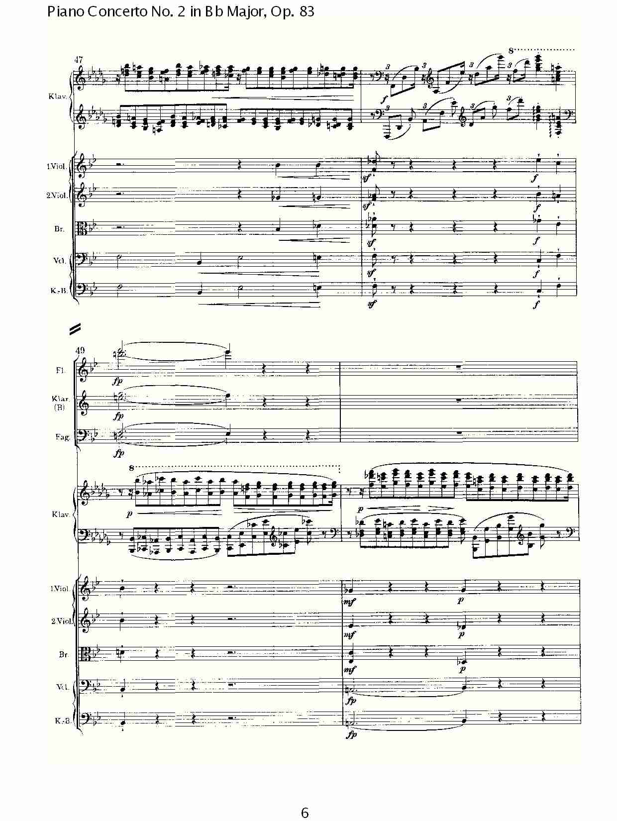 Bb大调钢琴第二协奏曲, Op.83第三乐章（二）总谱（图2）