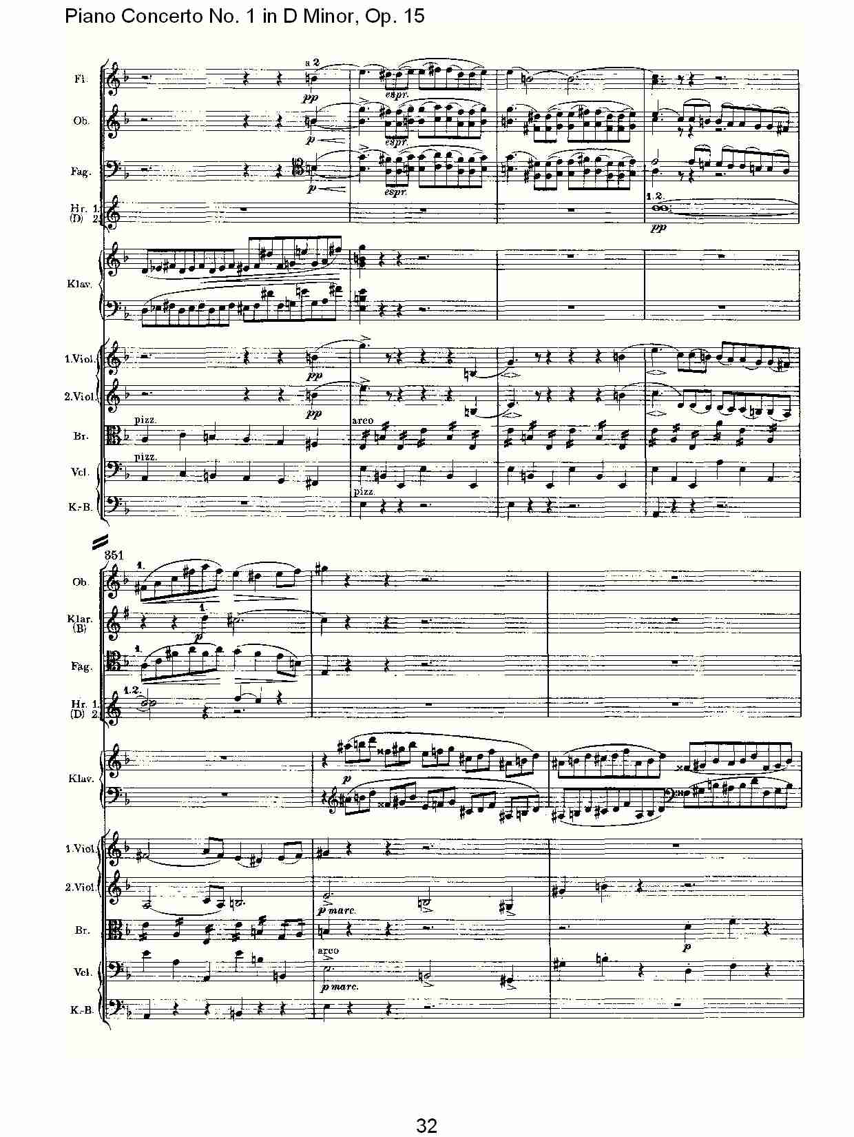 D小调钢琴第一协奏曲, Op.15第一乐章（七）总谱（图2）