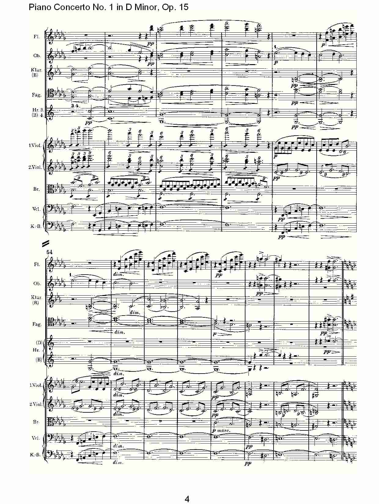 D小调钢琴第一协奏曲, Op.15第一乐章（一）总谱（图4）