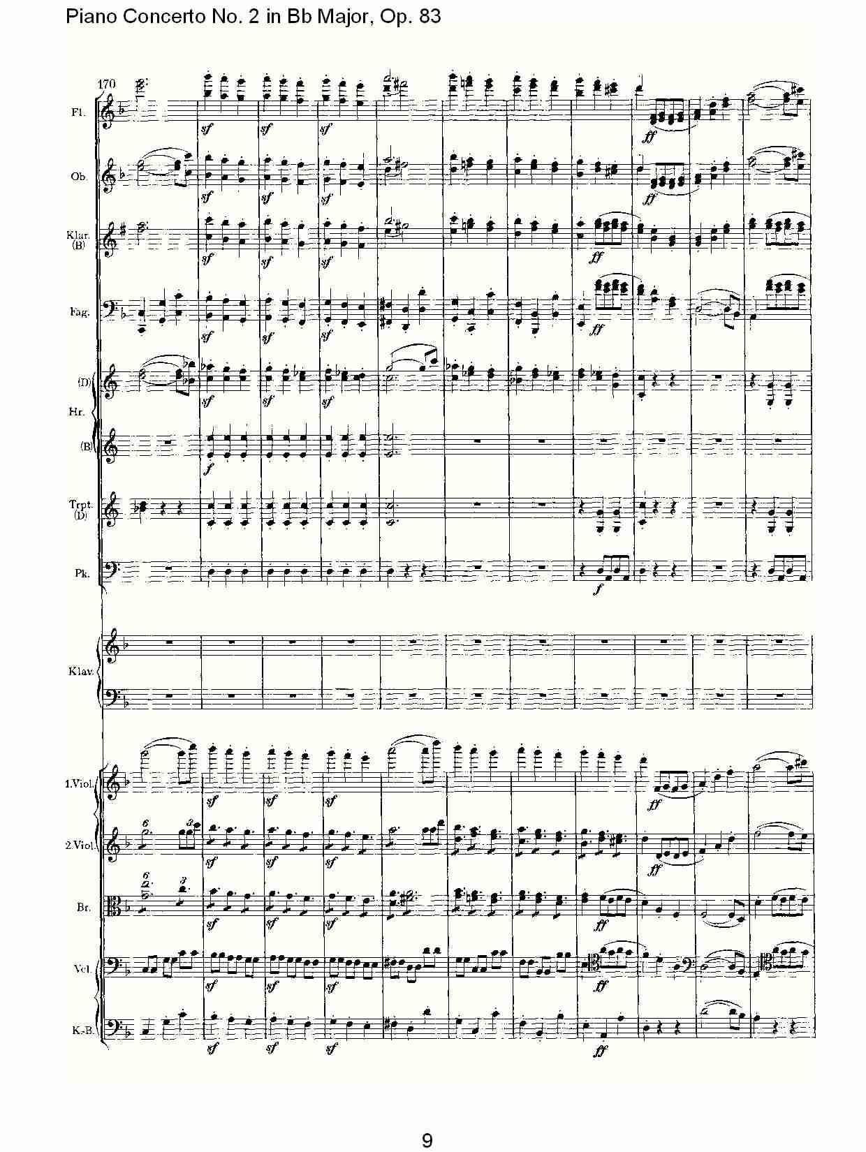 Bb大调钢琴第二协奏曲, Op.83第二乐章（二）总谱（图4）