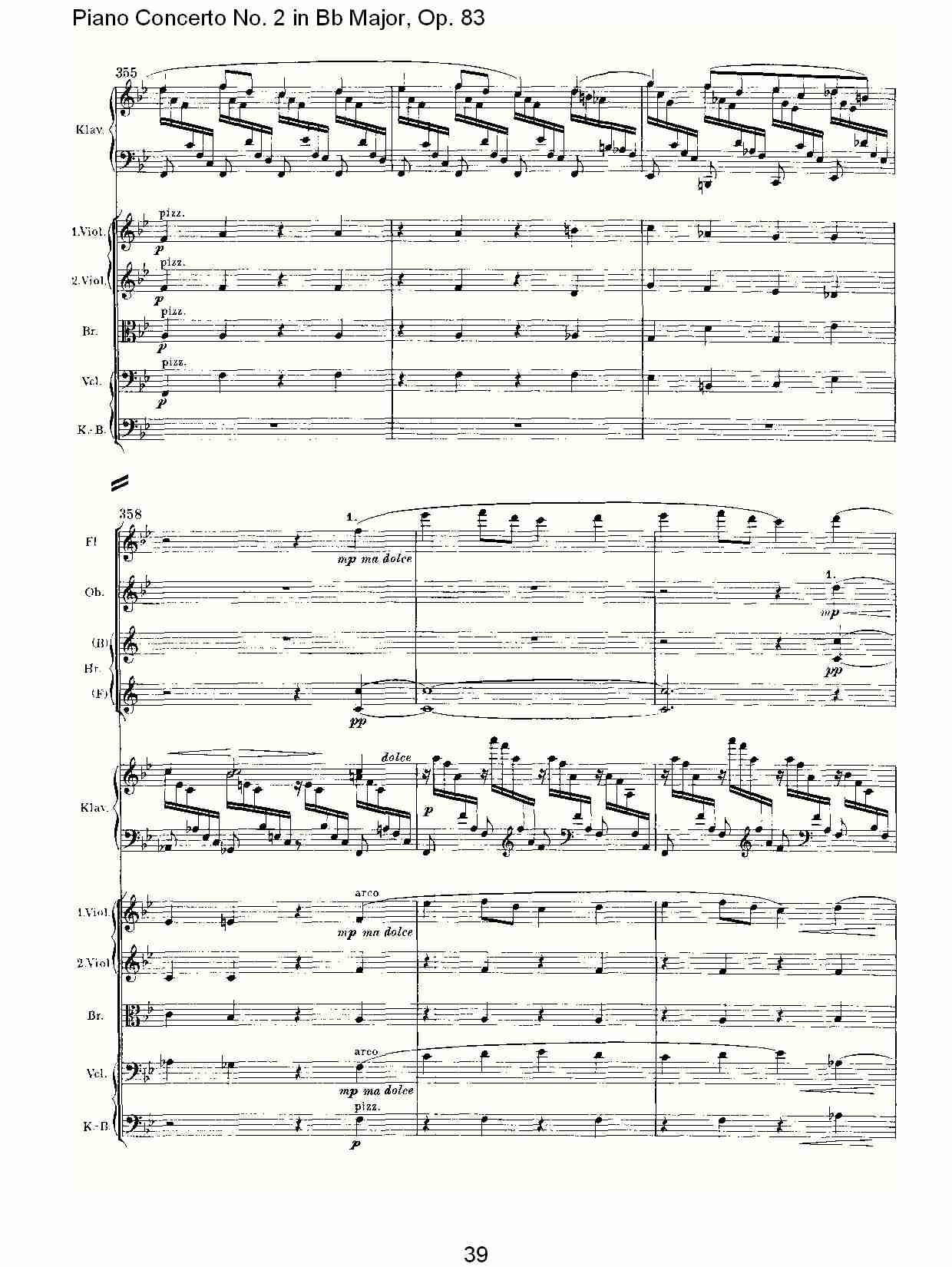 Bb大调钢琴第二协奏曲, Op.83第一乐章（八）总谱（图4）