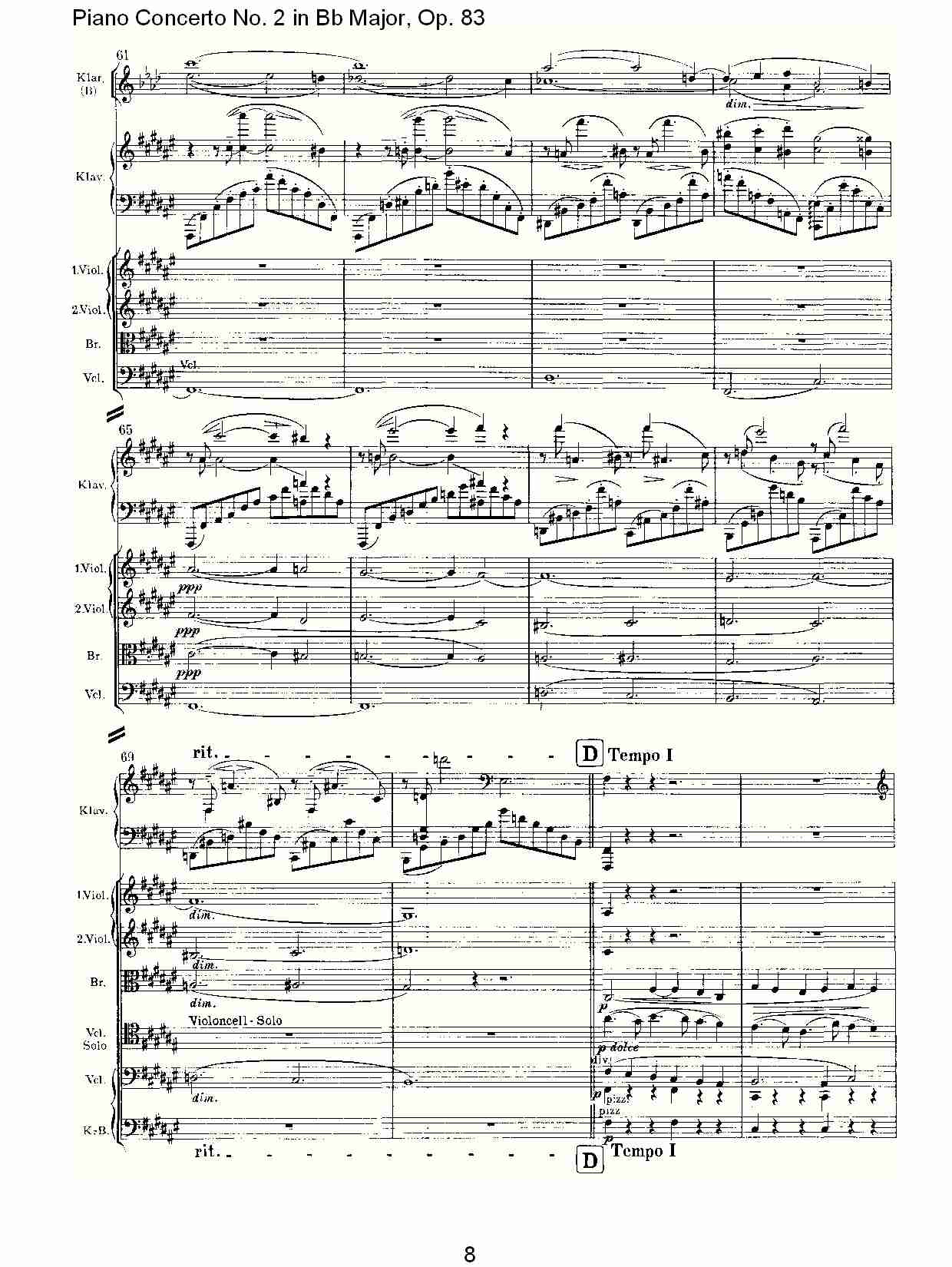 Bb大调钢琴第二协奏曲, Op.83第三乐章（二）总谱（图4）