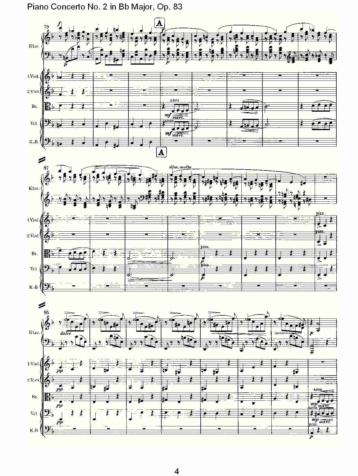 Bb大调钢琴第二协奏曲, Op.83第二乐章（一）总谱（图4）
