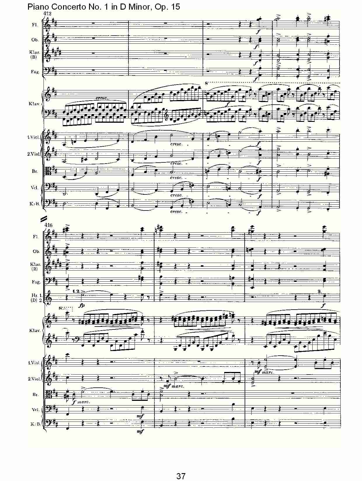 D小调钢琴第一协奏曲, Op.15第一乐章（八）总谱（图2）