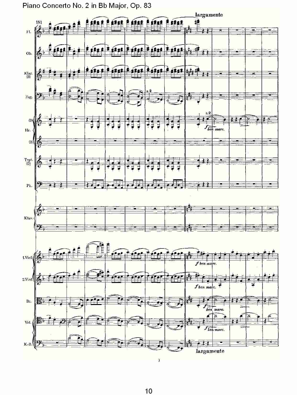 Bb大调钢琴第二协奏曲, Op.83第二乐章（二）总谱（图5）