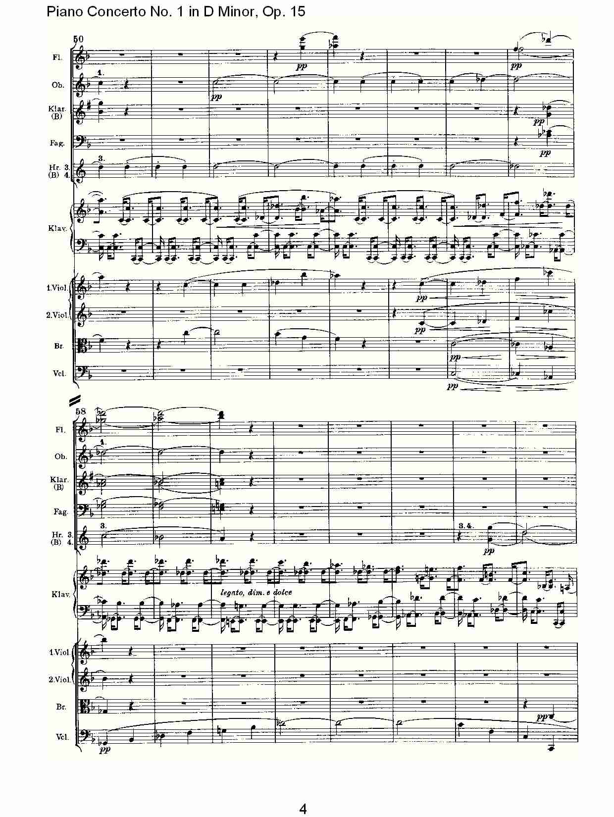 D小调钢琴第一协奏曲, Op.15第三乐章（一）总谱（图1）