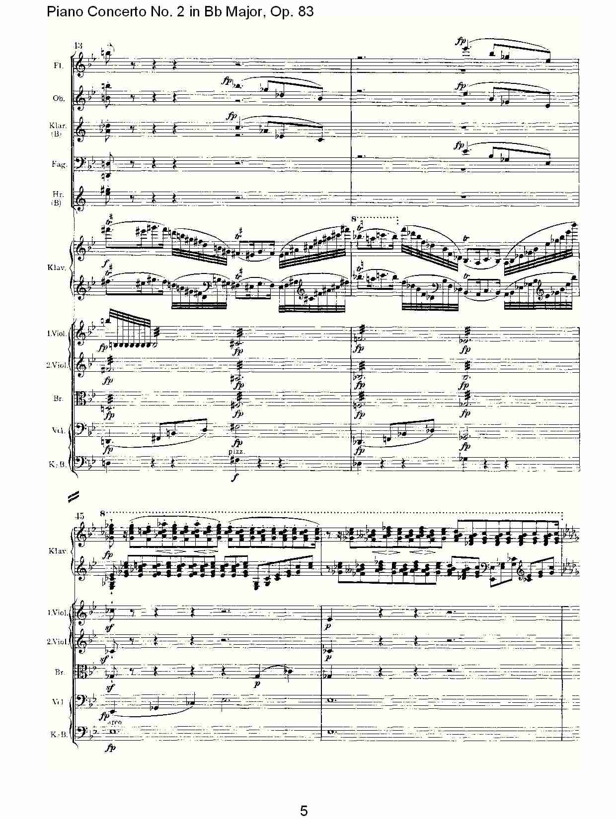 Bb大调钢琴第二协奏曲, Op.83第三乐章（一）总谱（图5）