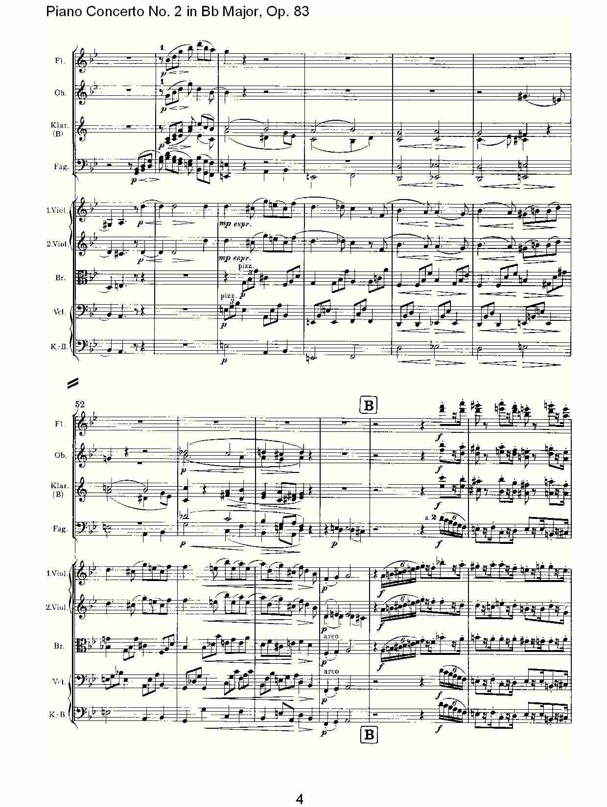 Bb大调钢琴第二协奏曲, Op.83第一乐章（一）总谱（图4）