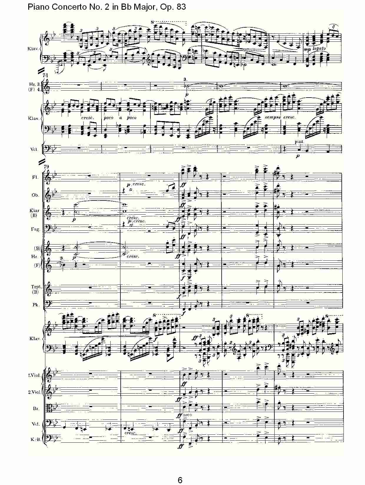 Bb大调钢琴第二协奏曲, Op.83第一乐章（二）总谱（图1）