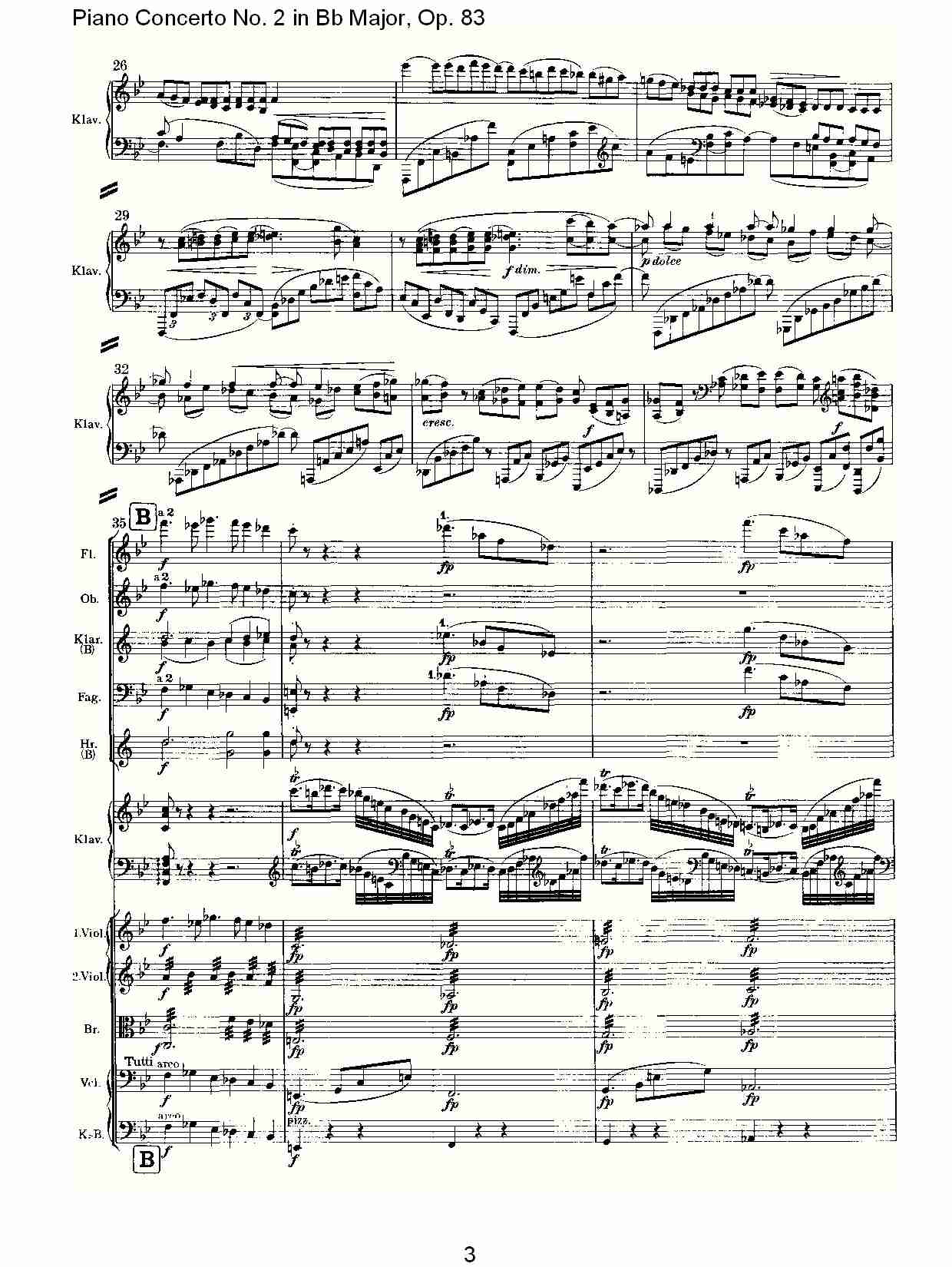Bb大调钢琴第二协奏曲, Op.83第三乐章（一）总谱（图3）