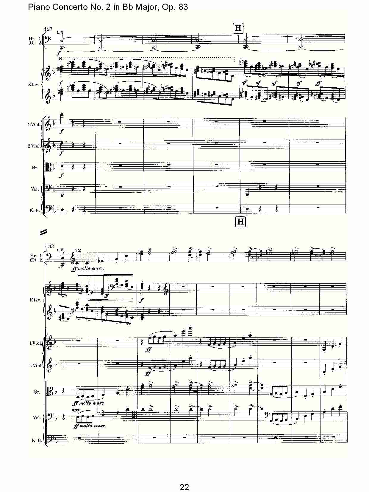 Bb大调钢琴第二协奏曲, Op.83第二乐章（五）总谱（图2）