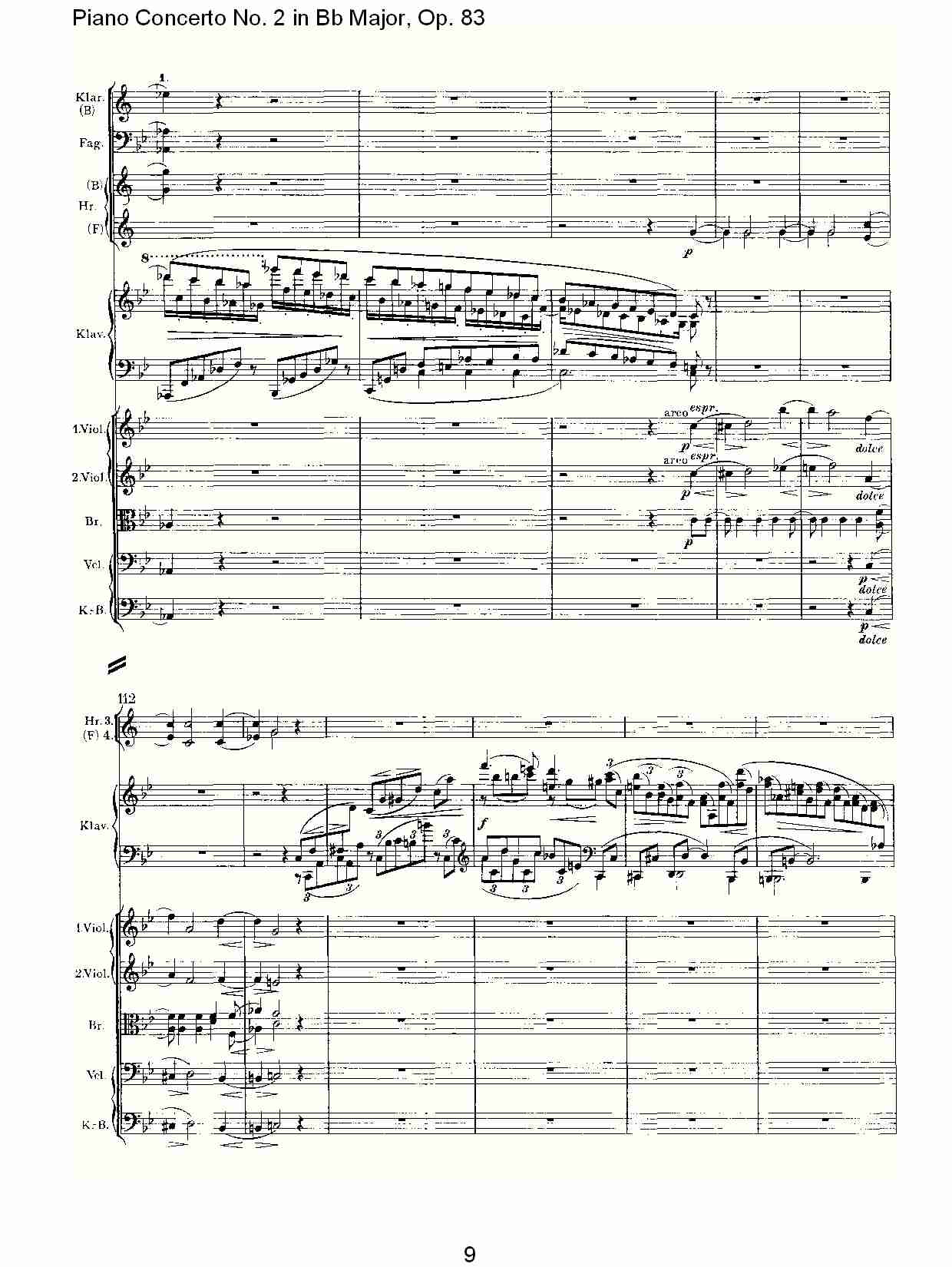 Bb大调钢琴第二协奏曲, Op.83第一乐章（二）总谱（图4）
