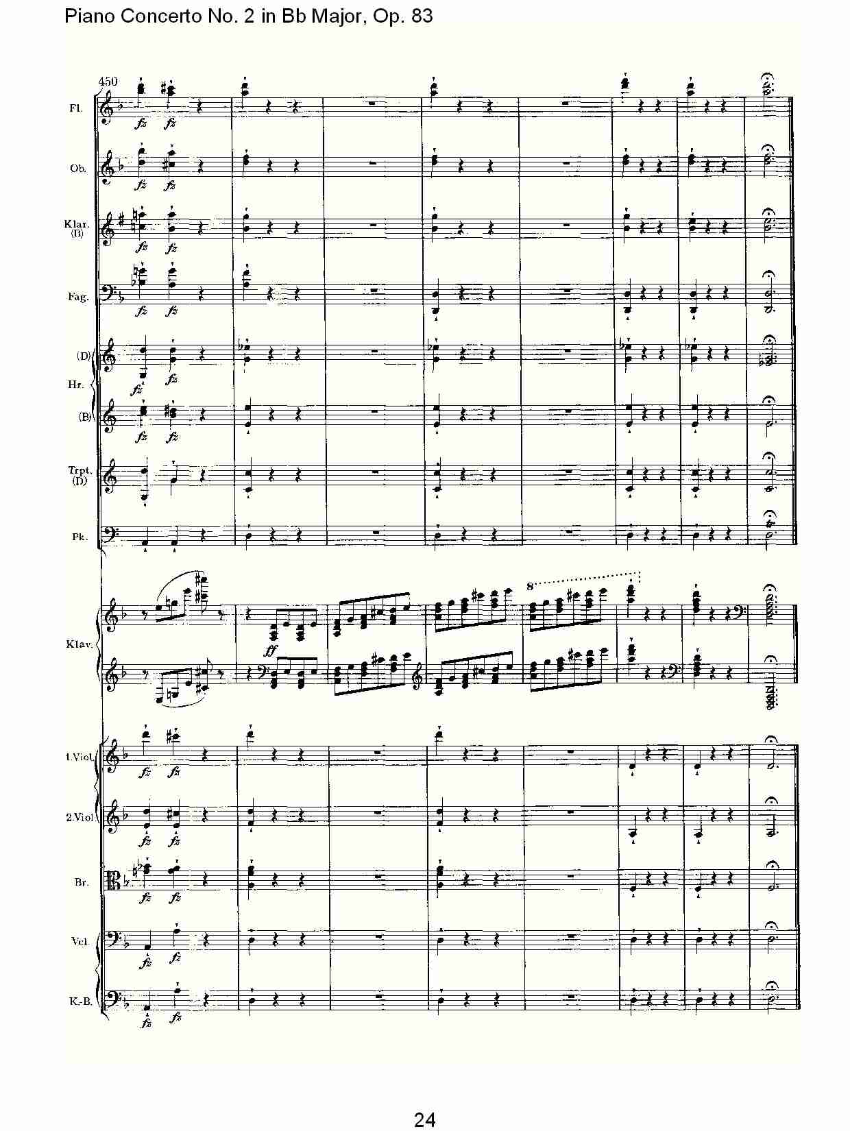 Bb大调钢琴第二协奏曲, Op.83第二乐章（五）总谱（图4）