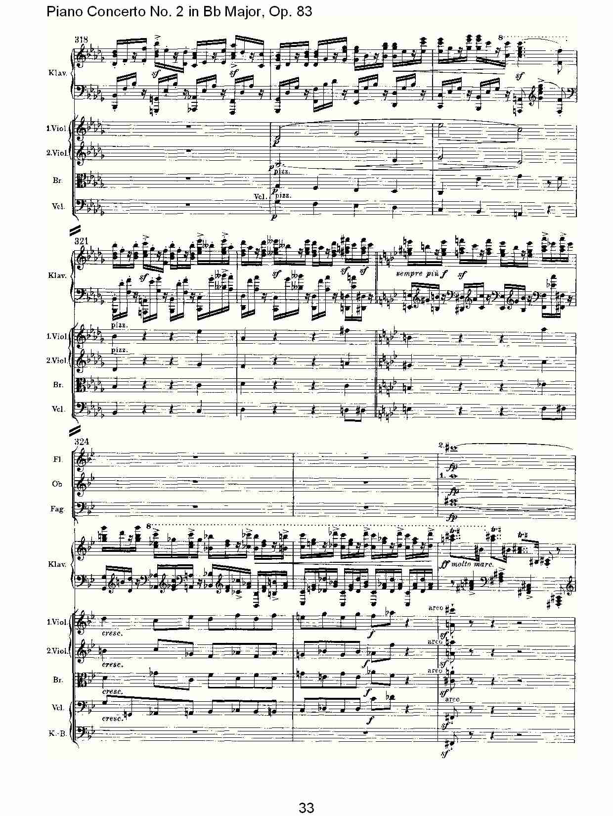 Bb大调钢琴第二协奏曲, Op.83第一乐章（七）总谱（图3）