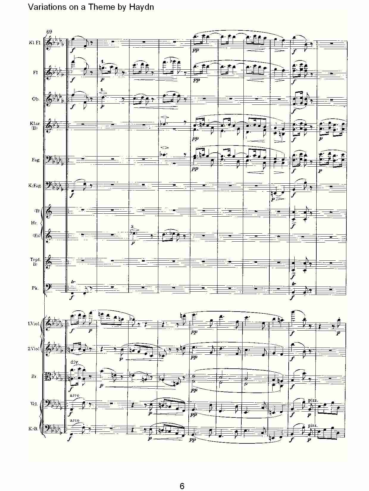 Variations on a Theme by Haydn   海顿主旋律变奏曲（二）总谱（图1）