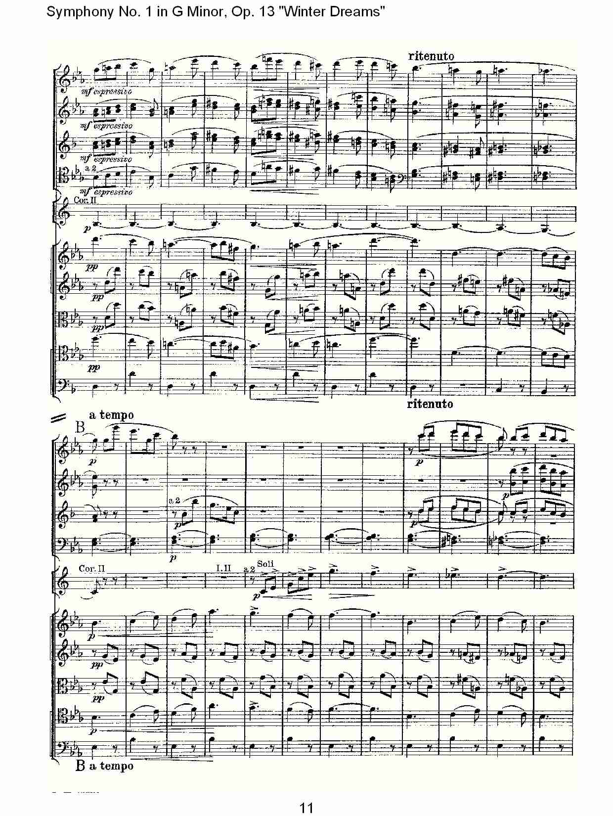 G小调第一交响曲,Op.13冬天的梦幻第三乐章（三）总谱（图1）
