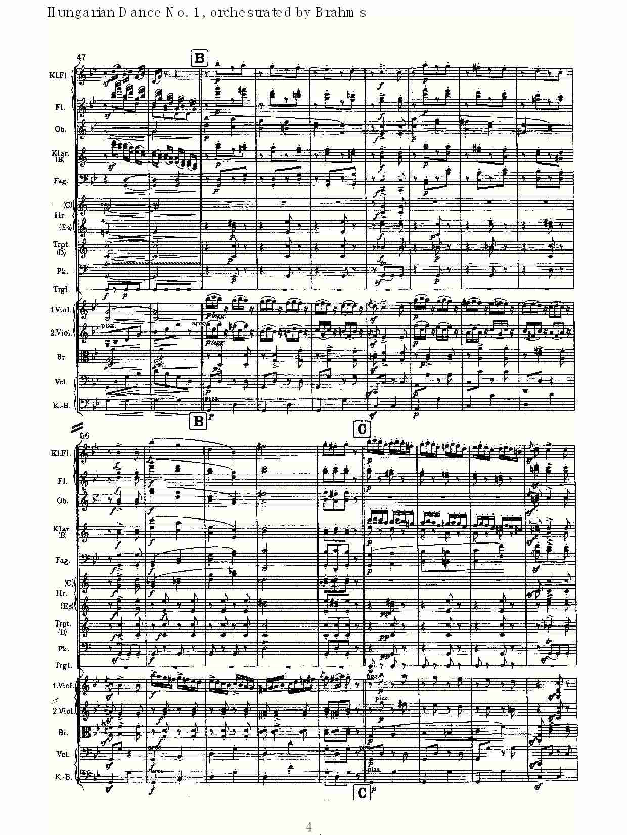 第一匈牙利舞曲 勃拉姆斯管弦乐曲式（一）总谱（图4）