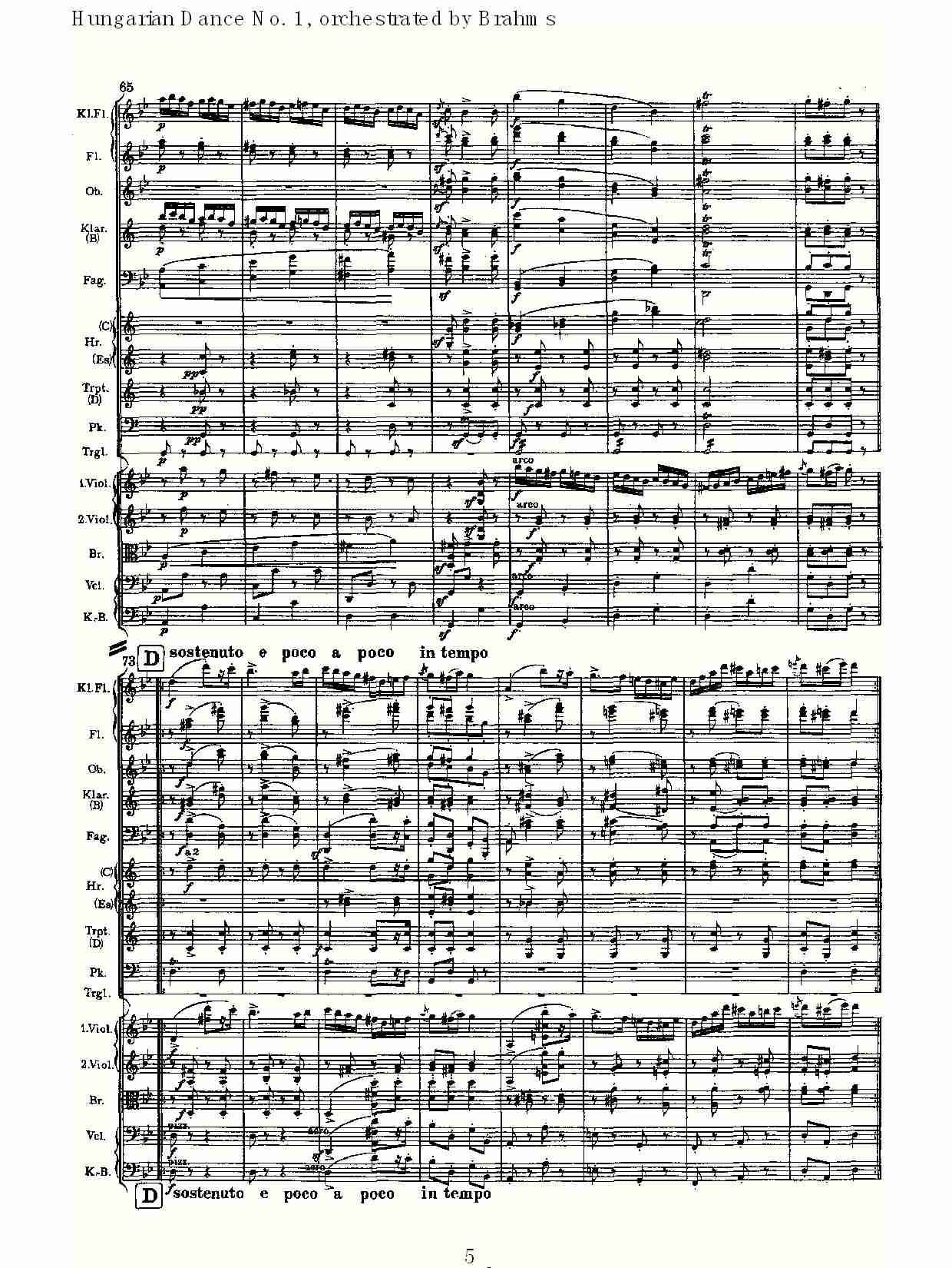 第一匈牙利舞曲 勃拉姆斯管弦乐曲式（一）总谱（图5）
