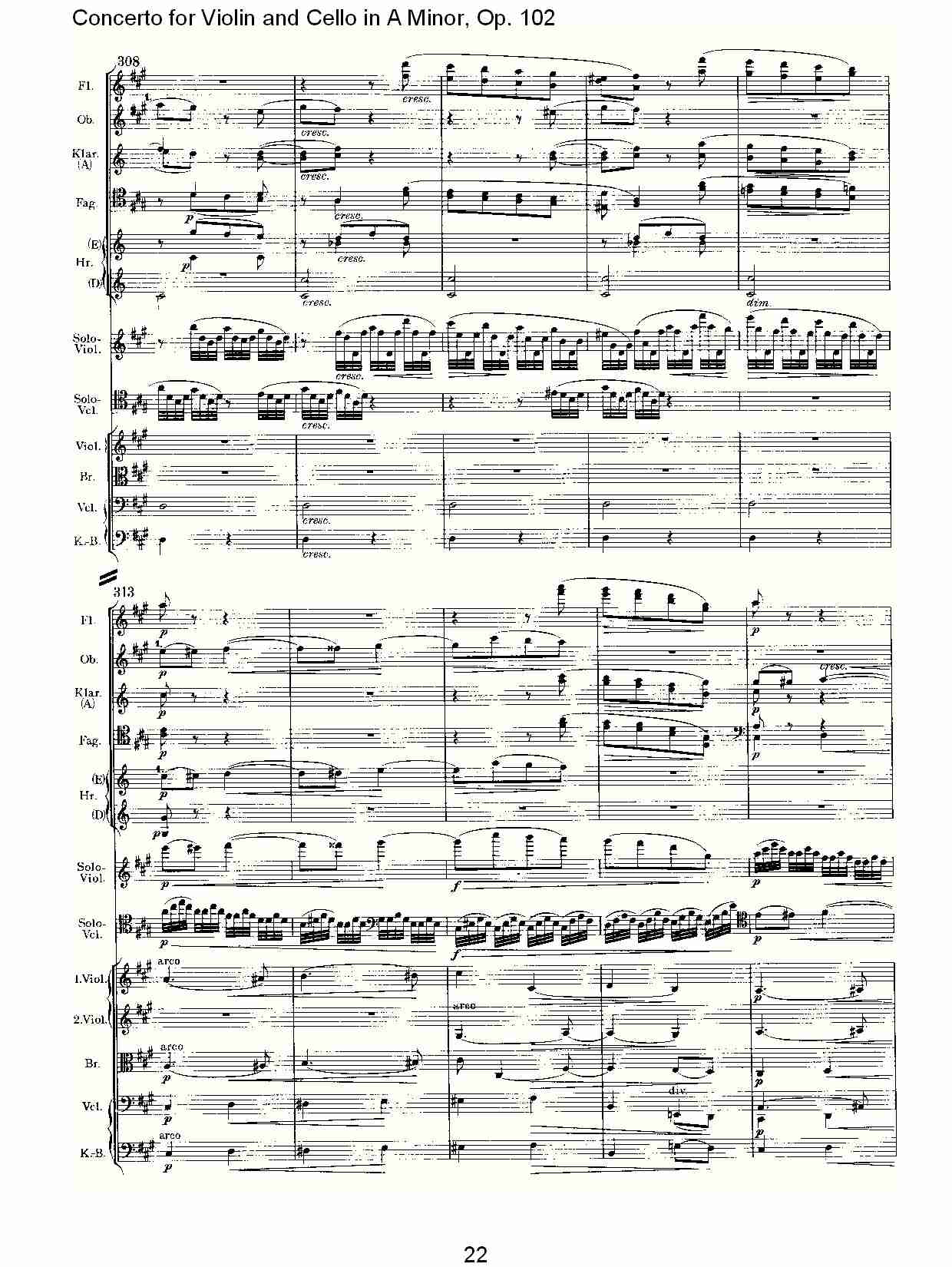 A小调小提琴与大提琴协奏曲, Op.102第三乐章（五）总谱（图2）