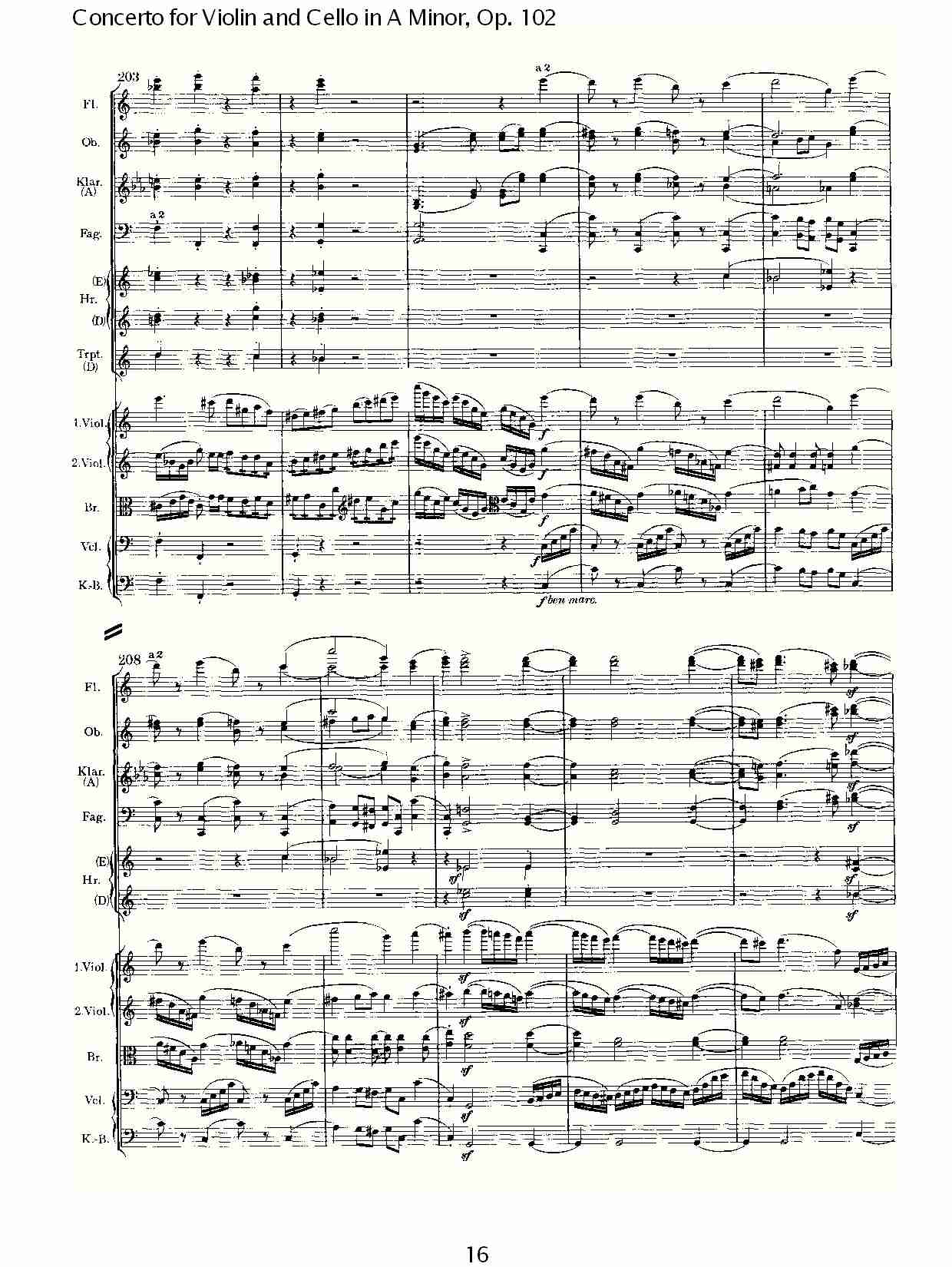 A小调小提琴与大提琴协奏曲, Op.102第一乐章（四）总谱（图1）