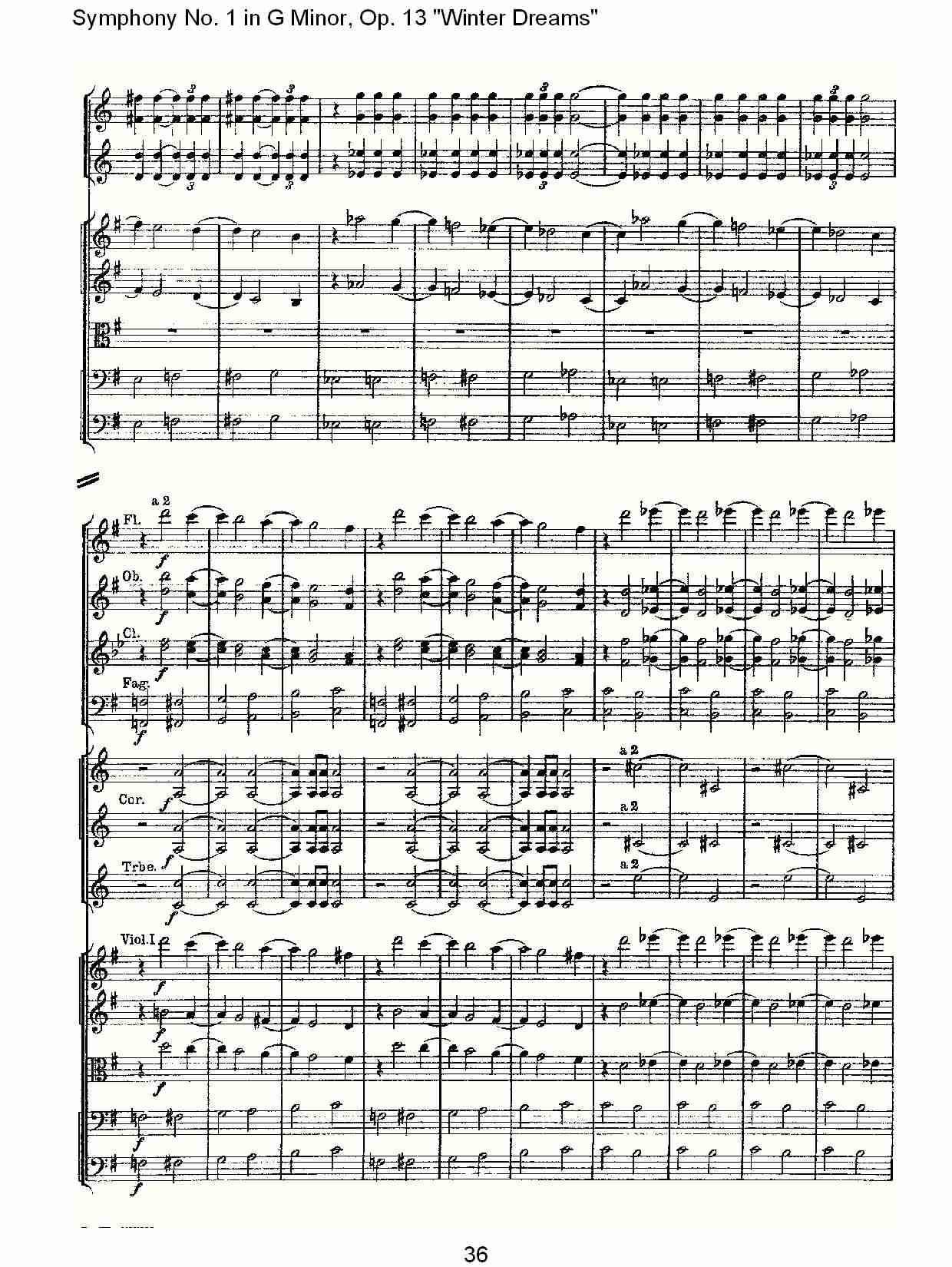 G小调第一交响曲,Op.13冬天的梦幻第四乐章（八）总谱（图1）