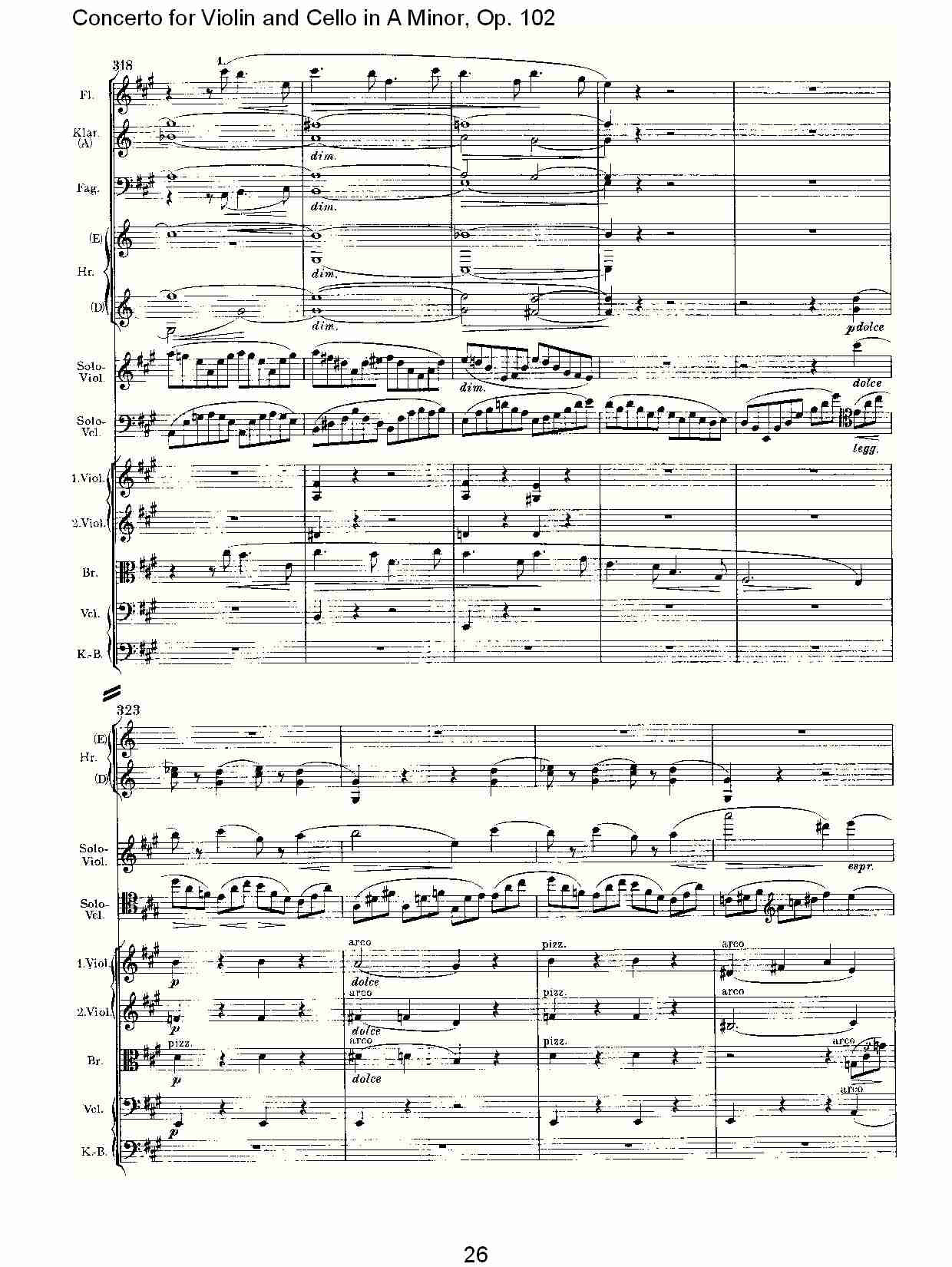 A小调小提琴与大提琴协奏曲, Op.102第一乐章（六）总谱（图1）
