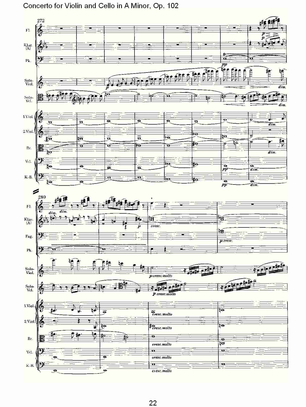 A小调小提琴与大提琴协奏曲, Op.102第一乐章（五）总谱（图2）