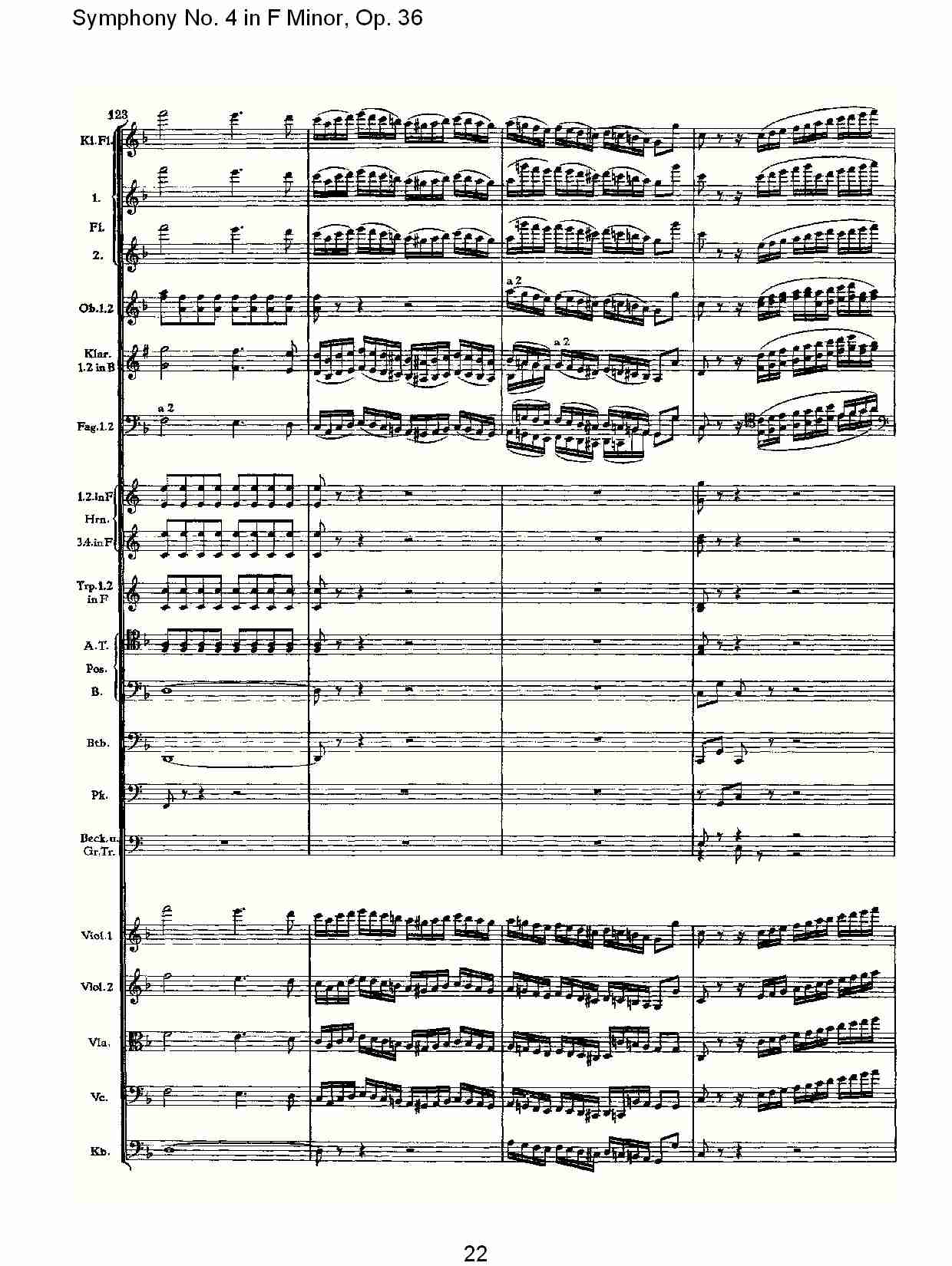 F小调第四交响曲,  Op. 36 第四乐章（五）总谱（图2）