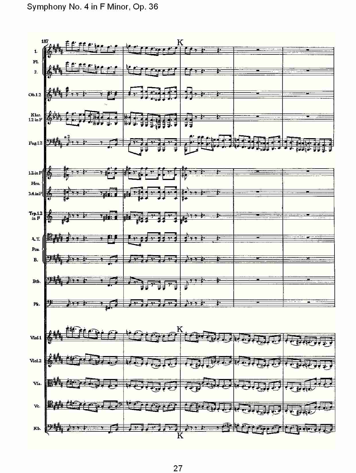 F小调第四交响曲,  Op. 36 第一乐章（六）总谱（图2）