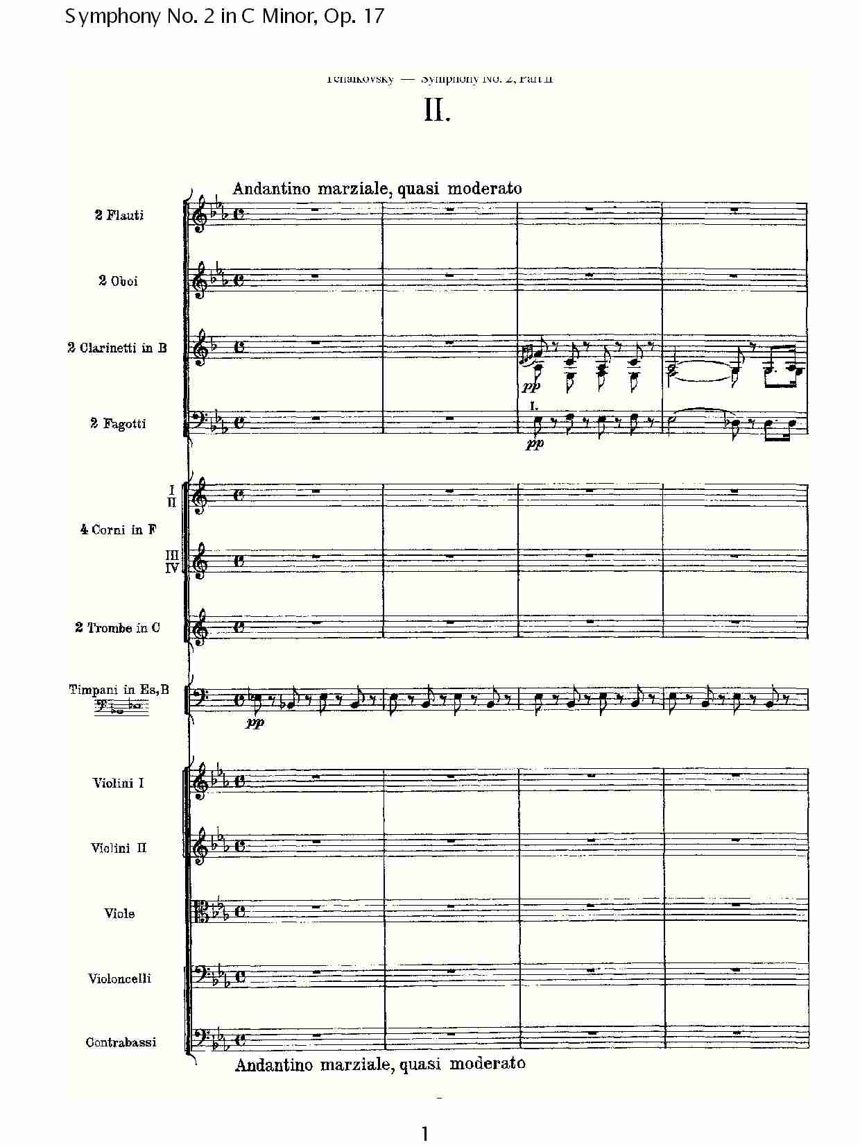 C小调第二交响曲, Op.17第二乐章（一）总谱（图1）