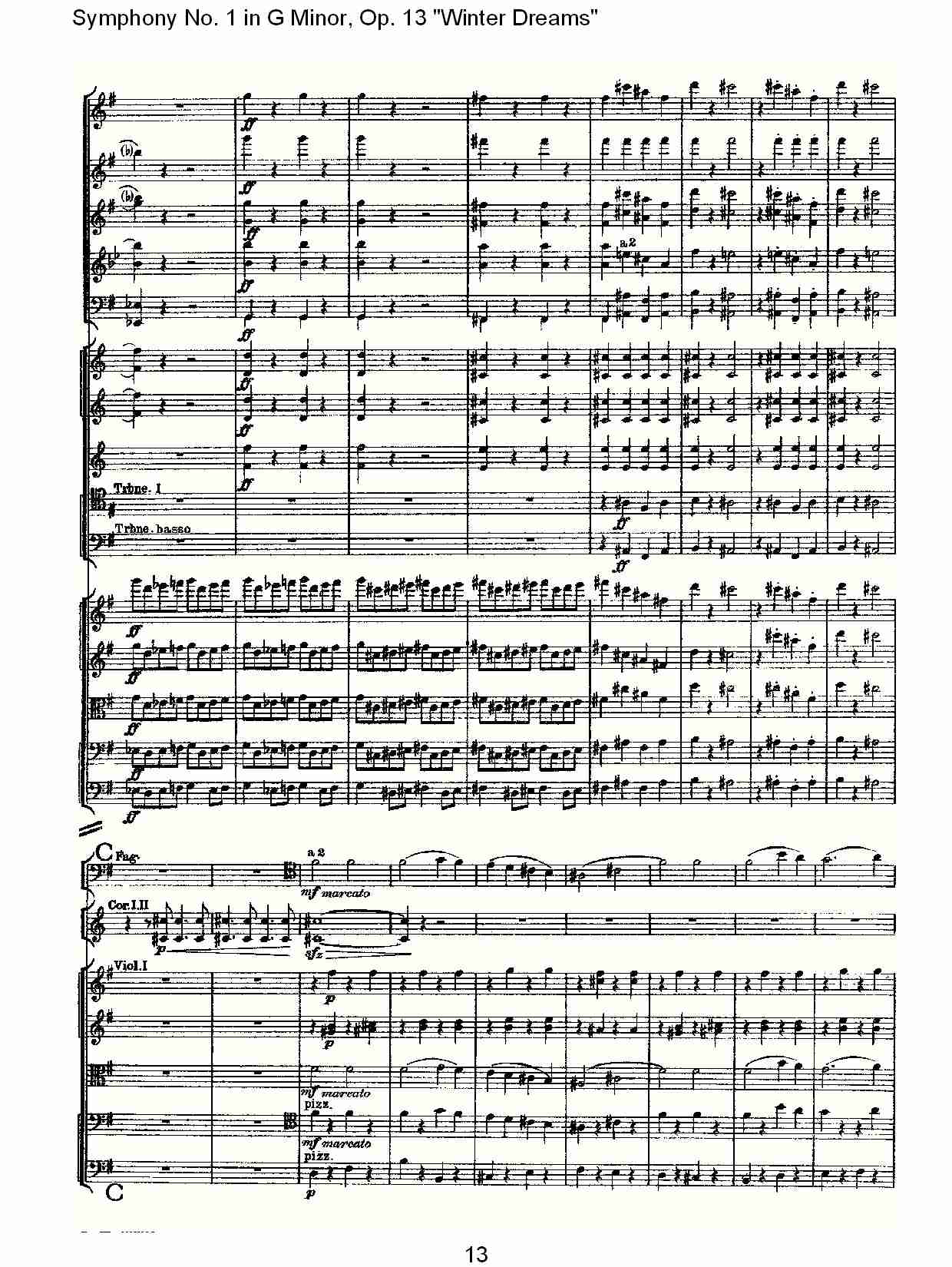G小调第一交响曲,Op.13冬天的梦幻第四乐章（三）总谱（图3）