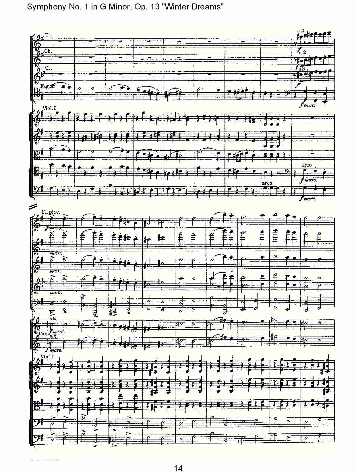 G小调第一交响曲,Op.13冬天的梦幻第四乐章（三）总谱（图4）