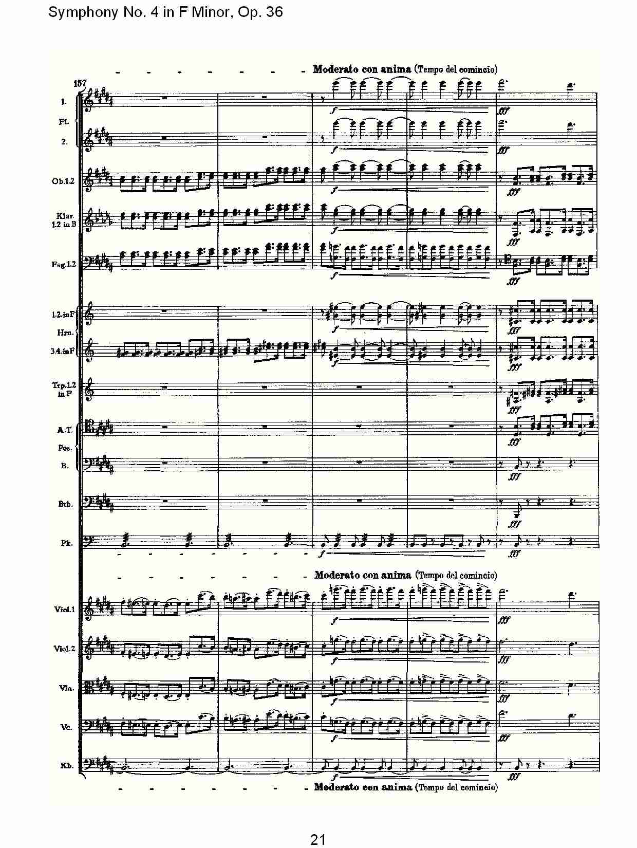 F小调第四交响曲,  Op. 36 第一乐章（五）总谱（图1）