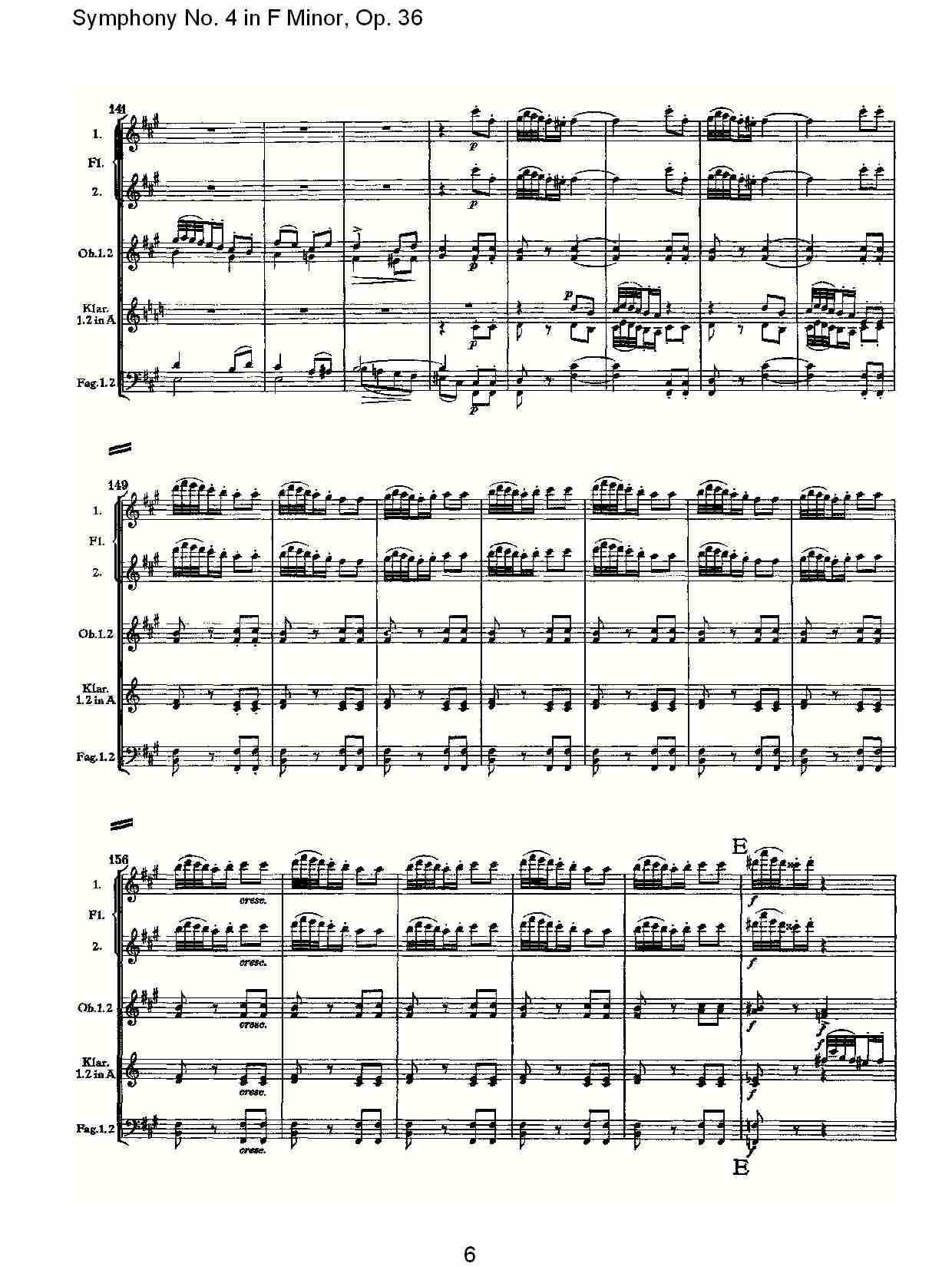 F小调第四交响曲,  Op. 36 第三乐章（二）总谱（图1）