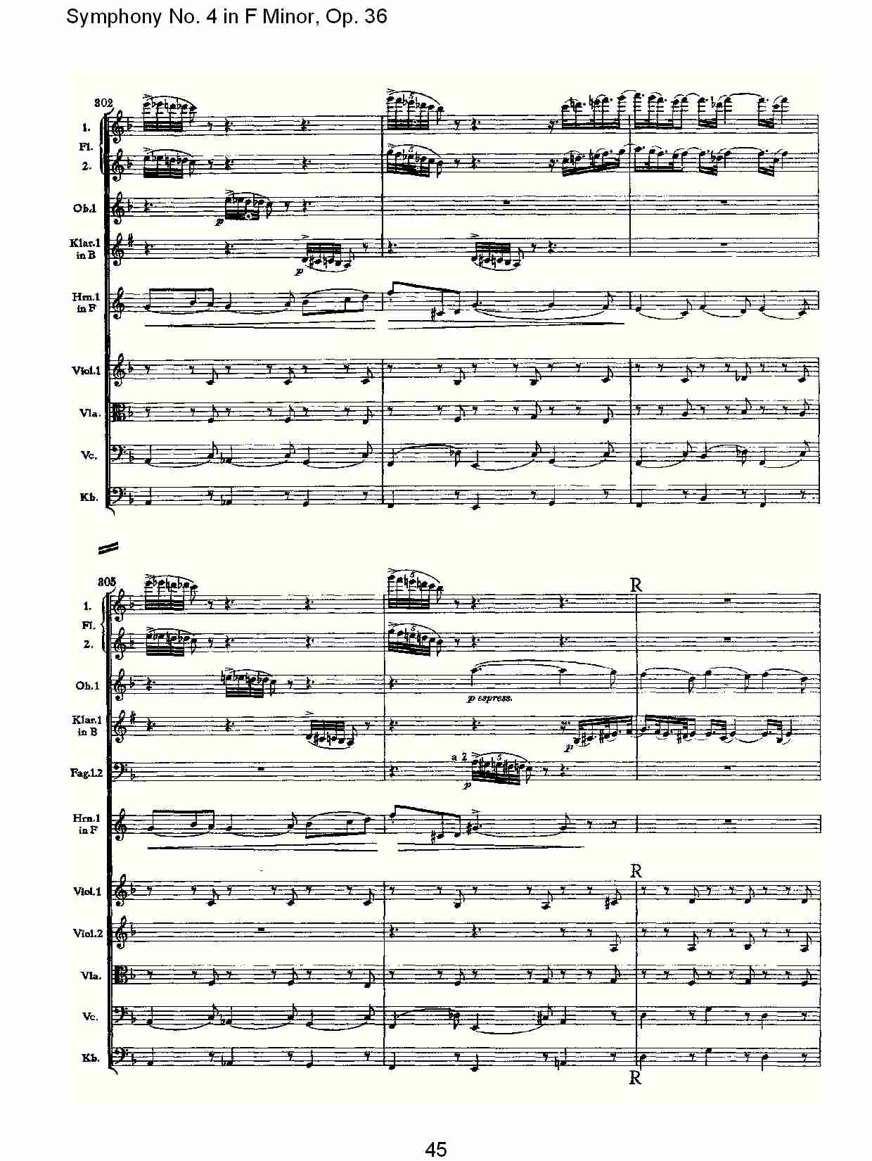 F小调第四交响曲,  Op. 36 第一乐章（九）总谱（图5）