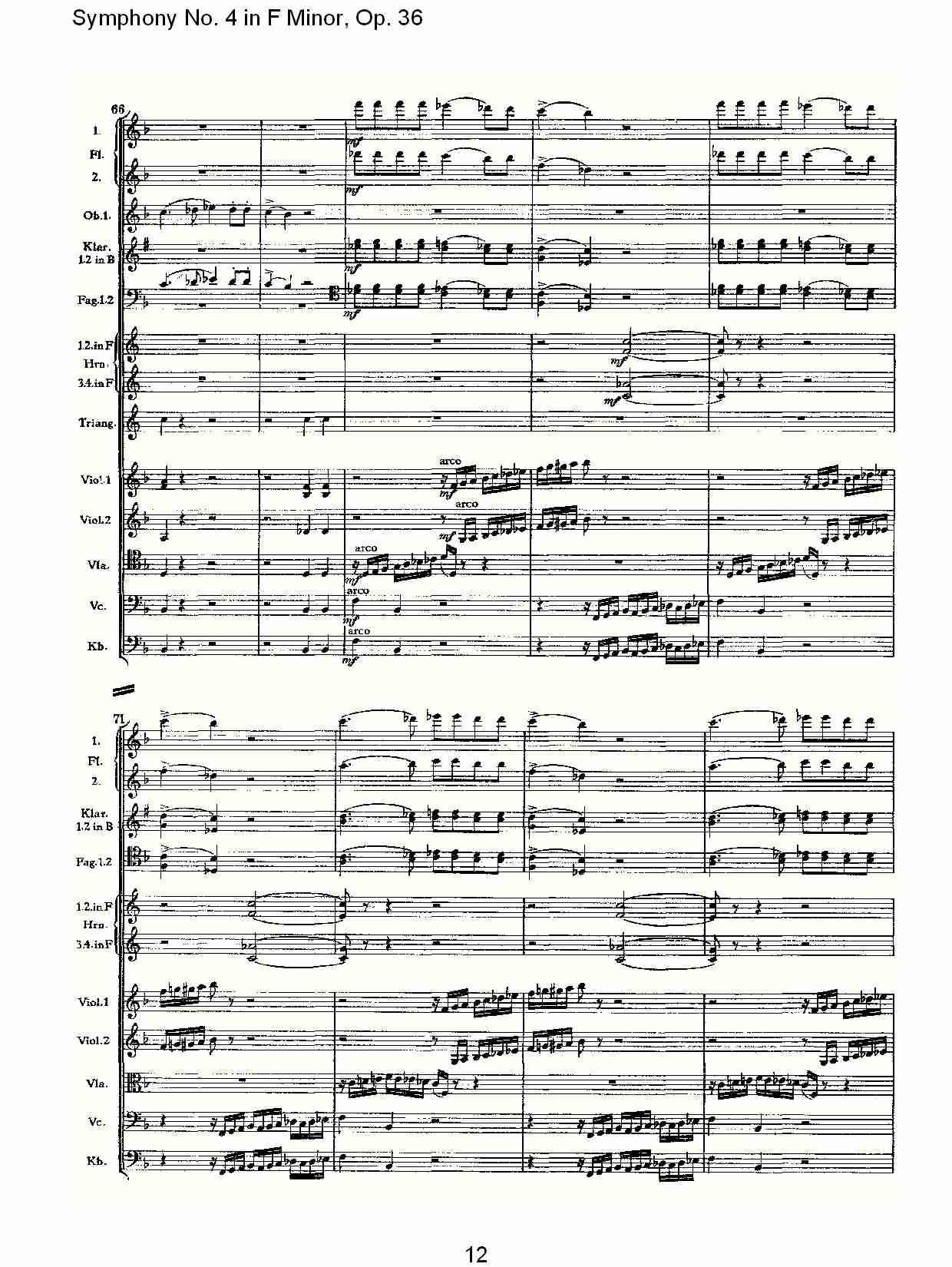 F小调第四交响曲,  Op. 36 第四乐章（三）总谱（图2）
