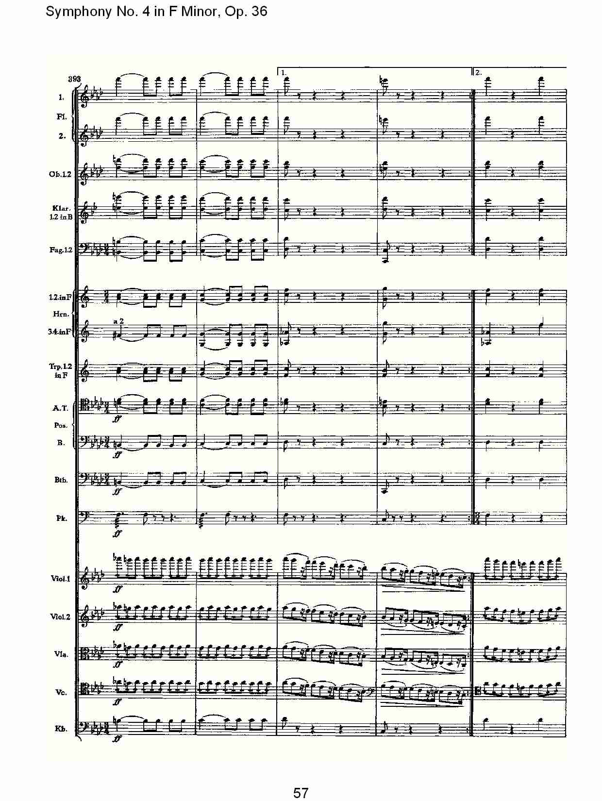 F小调第四交响曲,  Op. 36 第一乐章（十二）总谱（图2）